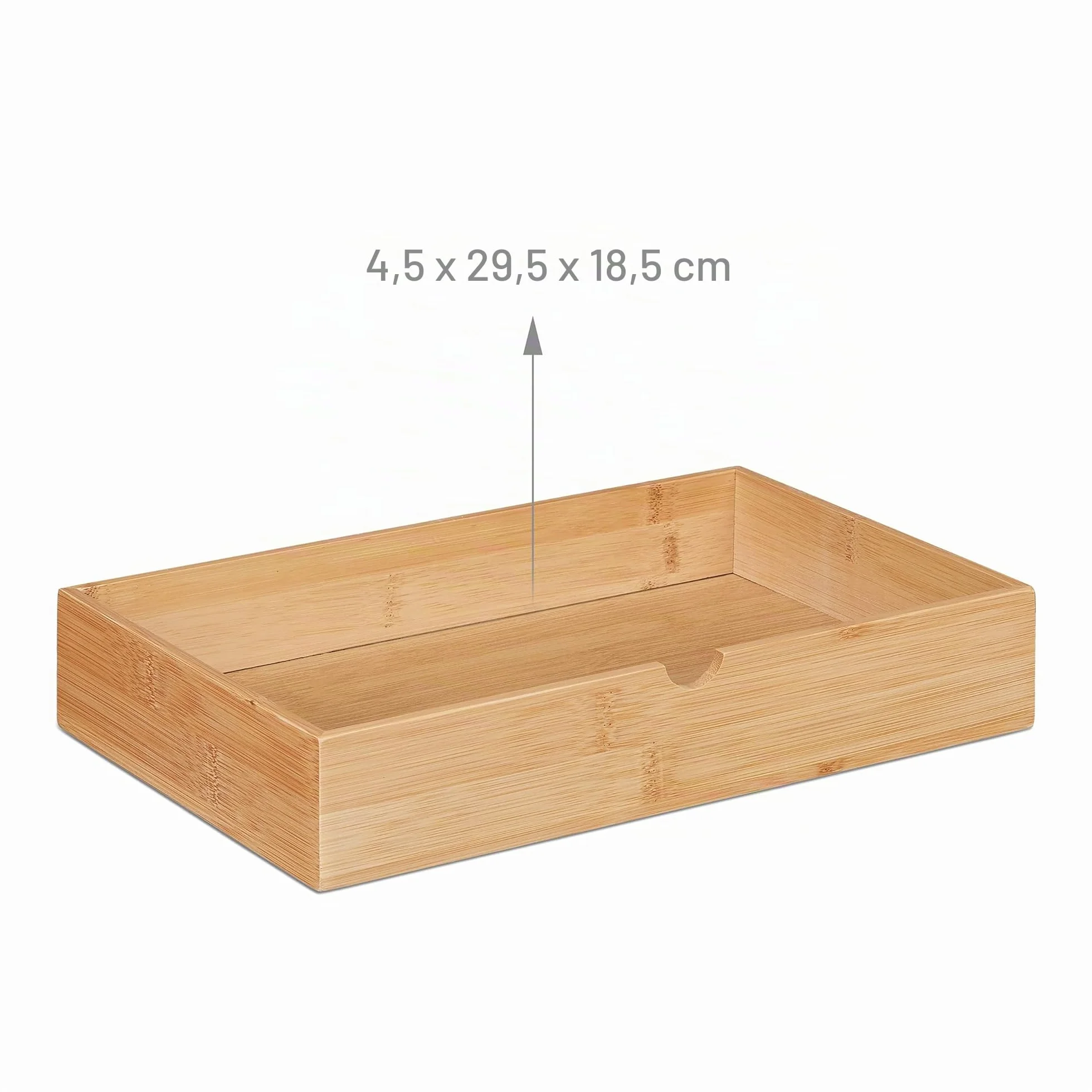 Relaxdays Organizador Escritorio 2 Cajones Bambú MDF 14x33x21cm Natural Blanco