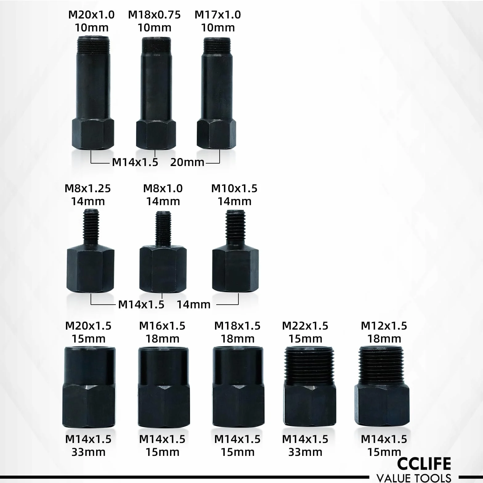 CCLIFE 21 Piezas Extractor de inyector neumático Extractor de inyectores Diesel con Adaptador
