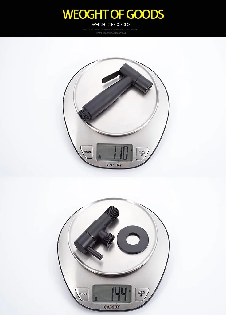 LOSCHEN Pulverizador de Bidé Inodoro Acero Inoxidable Shattaf (Negro)