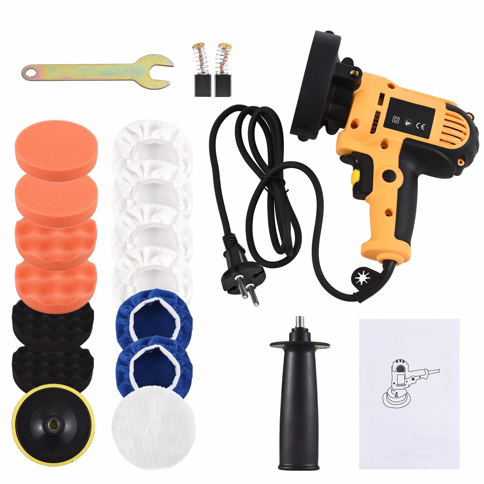 Pulidora Coche, Weytoll Kit de Pulidora de Automóvil Eléctrico de 5 Pulgadas 700W Auto Car Buffer 600-3700RPM Máquina de Pulido Variable, Máquina Pulidora para Muebles de Piso Cerámica Jade