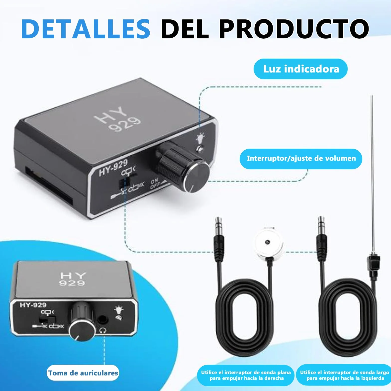 Detector de Fugas de Agua Amplificador de Sonido 2000x para Tuberías