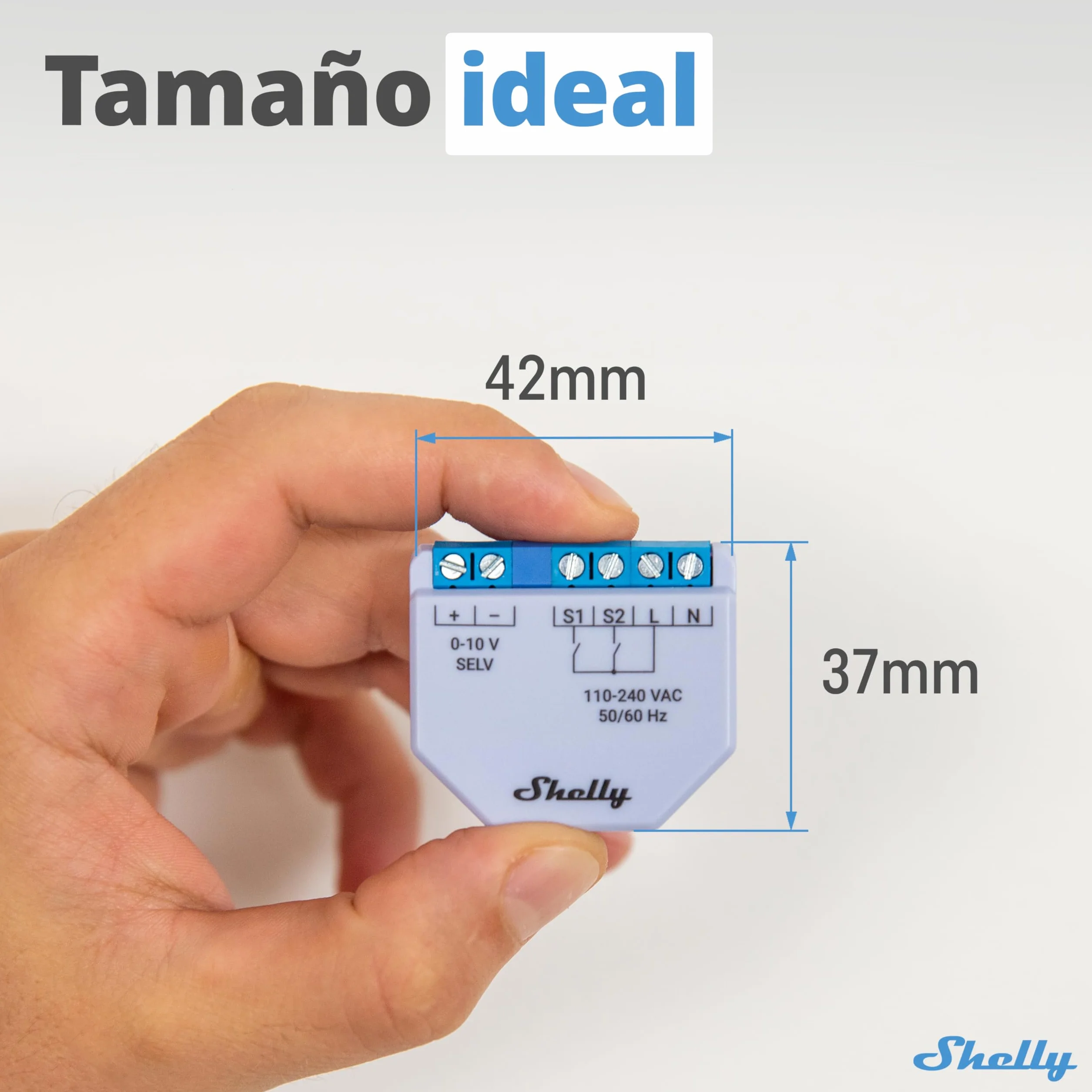 Shelly Plus 0-10V Dimmer - Módulo Regulador de Luz W-Fi & Bluetooth, Atenuador Inalámbrico para regulable LED, No necesita hub, Control remoto Shelly app, Compatible Alexa Google Home