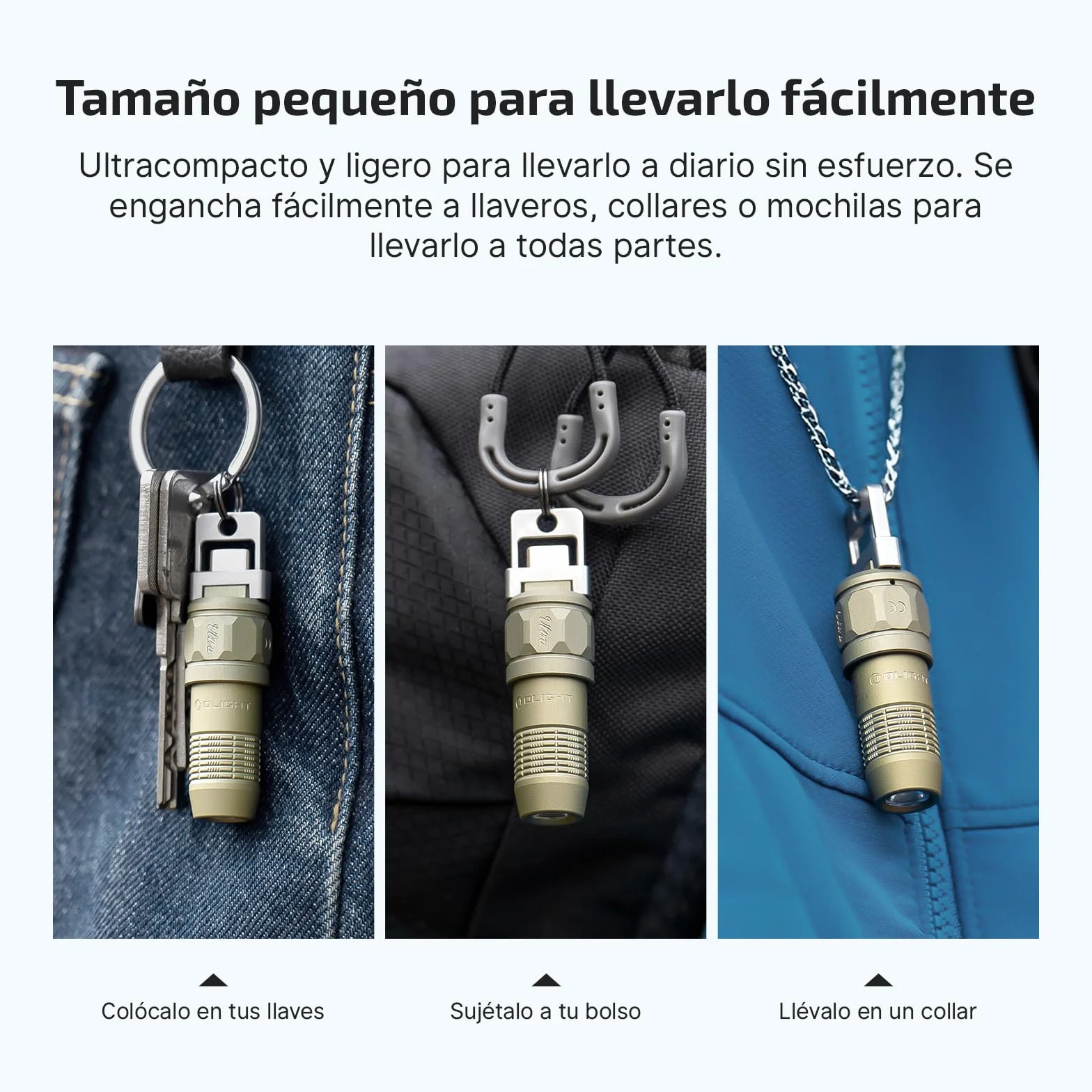 OLIGHT iUltra Linterna de llavero 80 lúmenes EDC Minilinterna USB-C Recargable con Base MagnéticaIntegrada, Linterna LED Compacta de Alto Rendimiento Para Uso Diario (Verde Oliva)