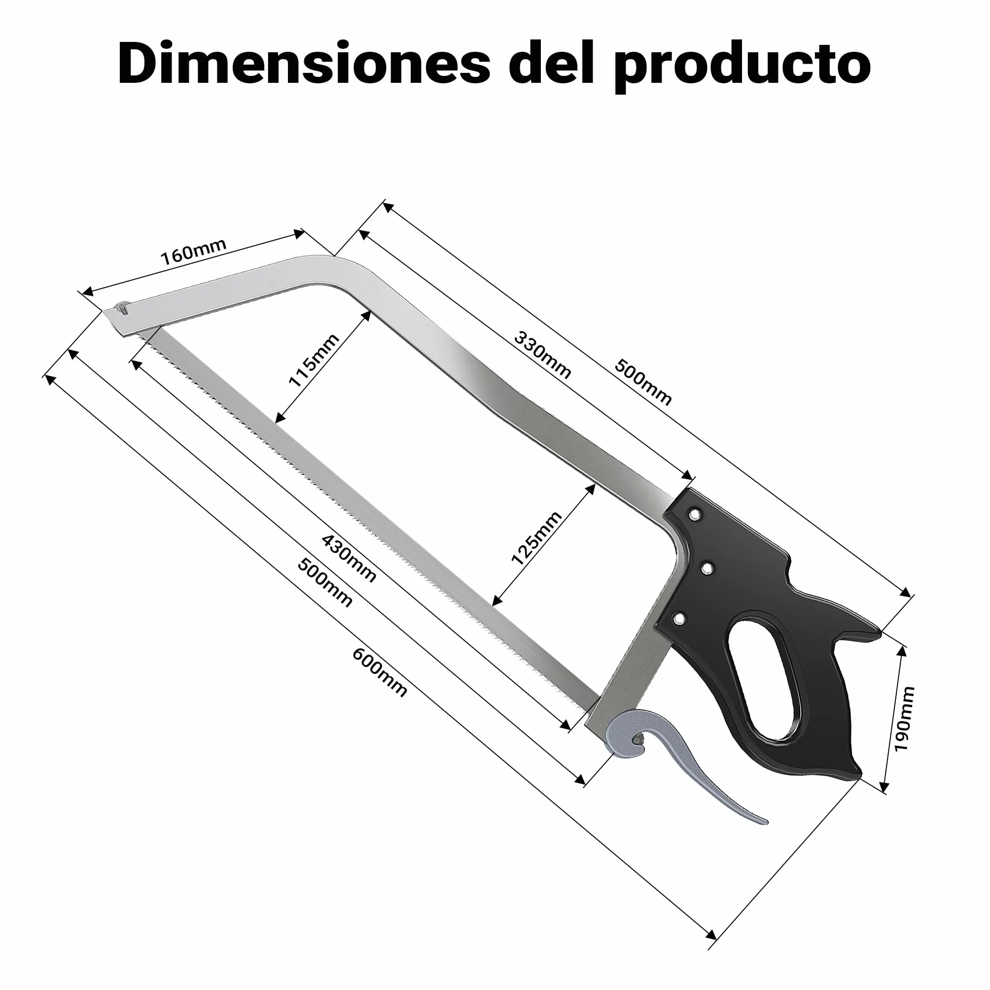 XL Sierra manual carnicero Carne Huesos Carnicería profesional Hostelería Cocina Caza Despiece Corte