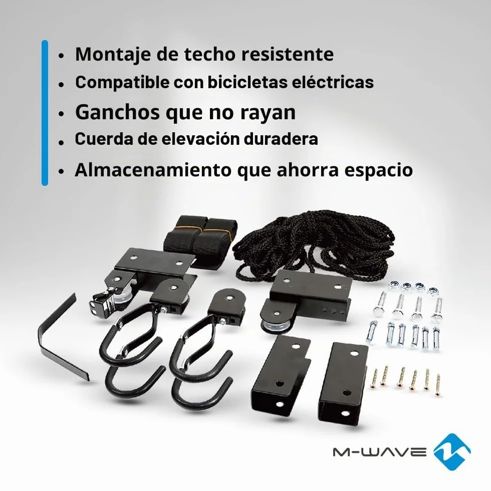 M-Wave Bike Lift Strong - Elevador para Bicicleta, Color Negro