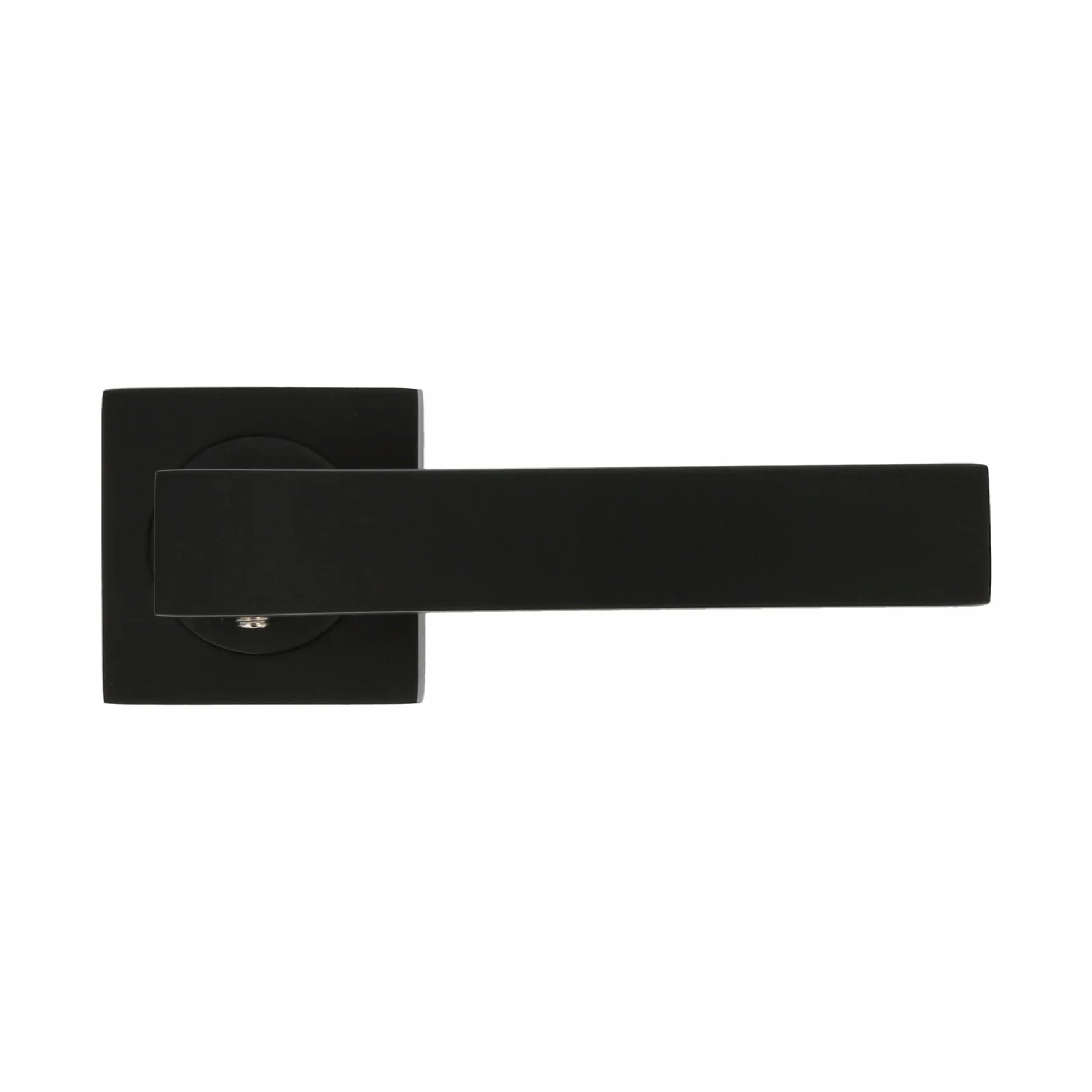 Amig - Juego de Manillas para Puertas - Mod. CADIZ - 52 x 124 mm - Con Bocallave - Diseño Elegante y Sencillo - Manija de Agarre Ergonómico - Zamak Negro Mate