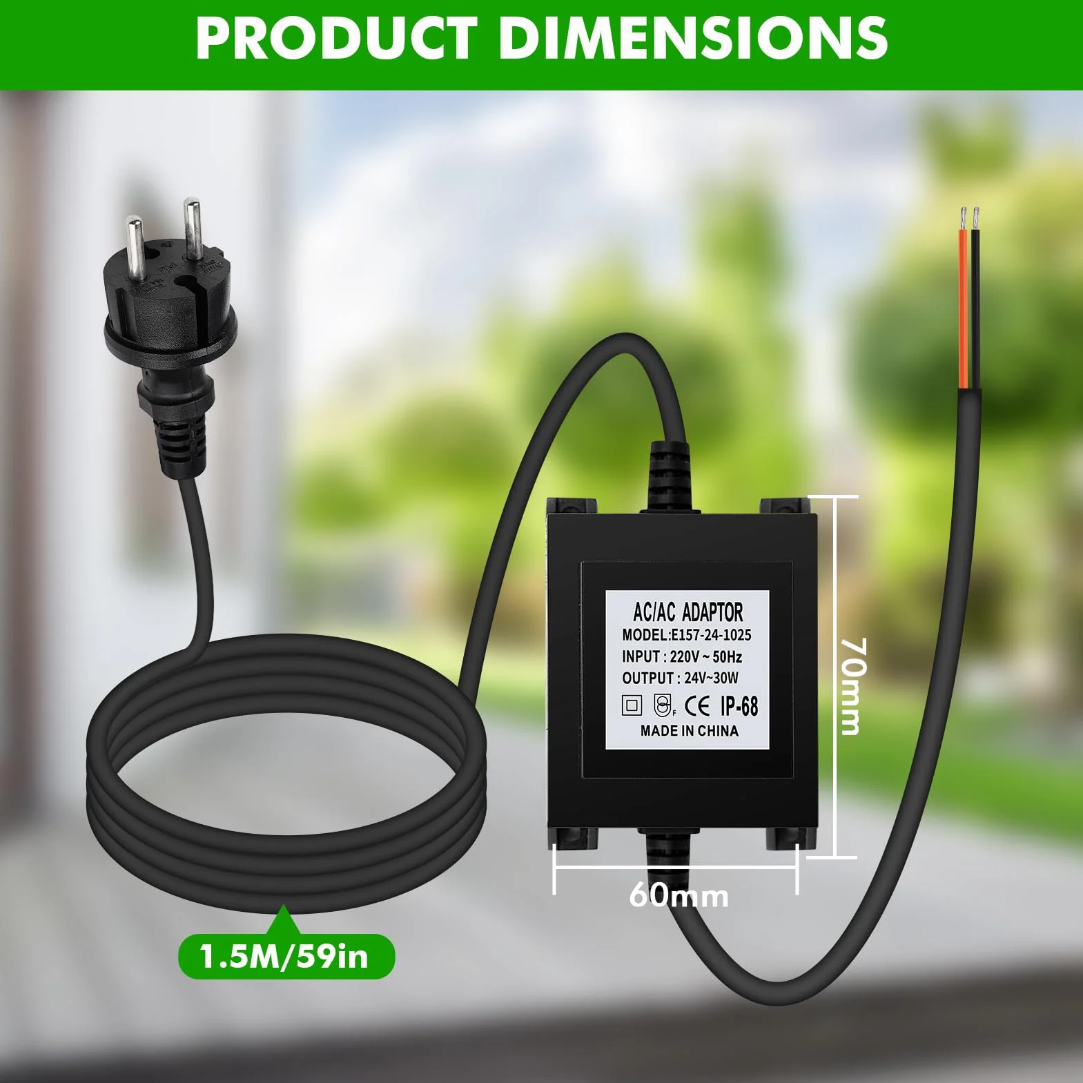 BuyWeek Transformador 220v a 24v Transformador de Potencia LED CA 24 V/30 W protección contra sobrecargas, sobrecalentamiento y cortocircuitos, apto para iluminación LED y bombas de estanque