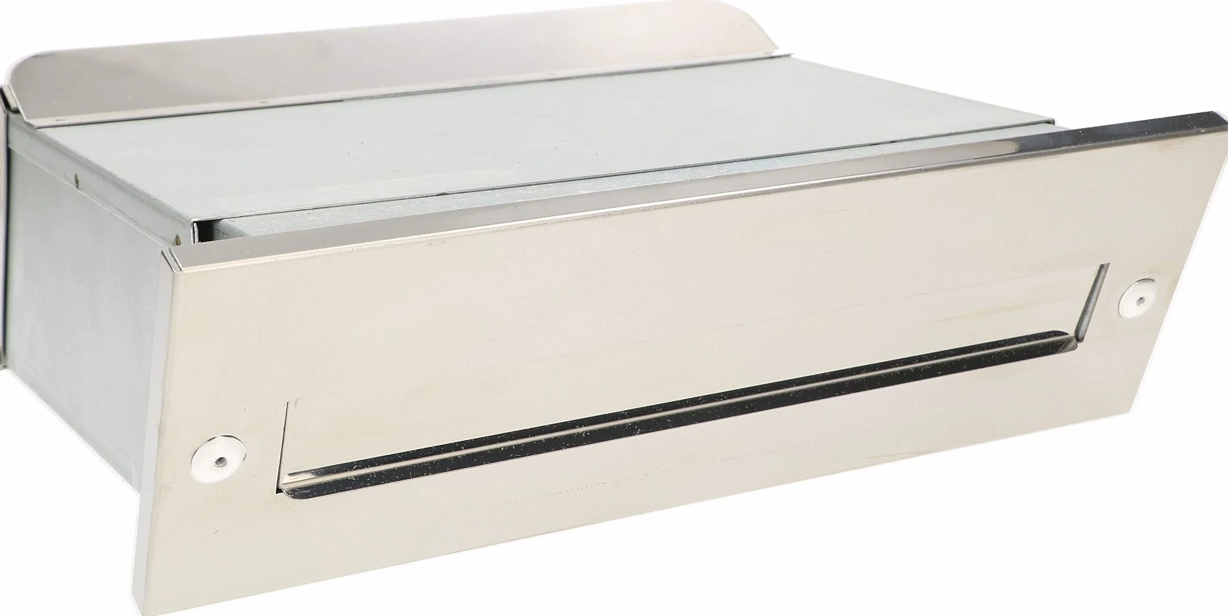 KOTARBAU Buzón de Acero Inoxidable con Profundidad Regulable 160-295 mm, para Paredes y Vallas, Color Plateado