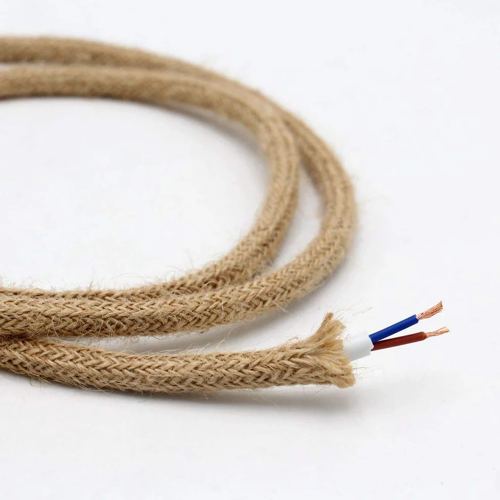 GreenSun Cable Trenzado Vintage - 2 Hilos Cable Electrico 20 Metros Cable Cuerda 2x0,75mm² para Lámparas de Araña, Lámparas DIY, Beige