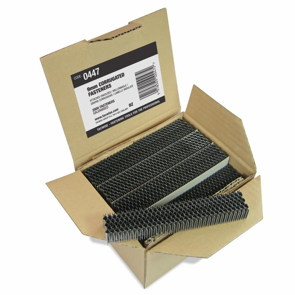 Tacwise 0447 Fijaciones Corrugadas Galvanizadas de 9 mm, Paquete de 2000