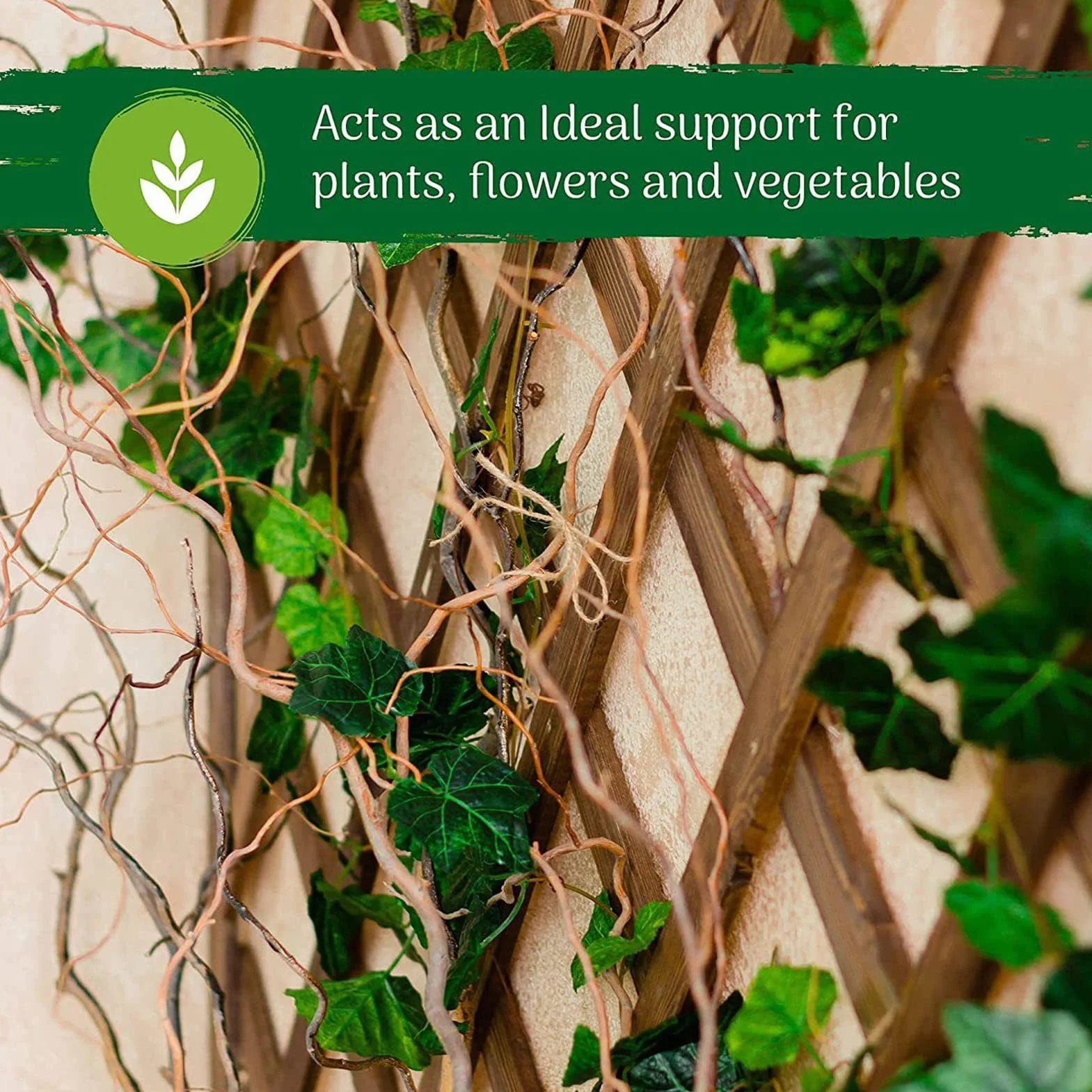 Atyhao Enrejado de Plantas Extensible, Enrejado de Pared de Valla de Enrejado de Madera Decorativa para Exteriores, Soporte de Valla de Enrejado para Flores de Enredaderas Trepadoras