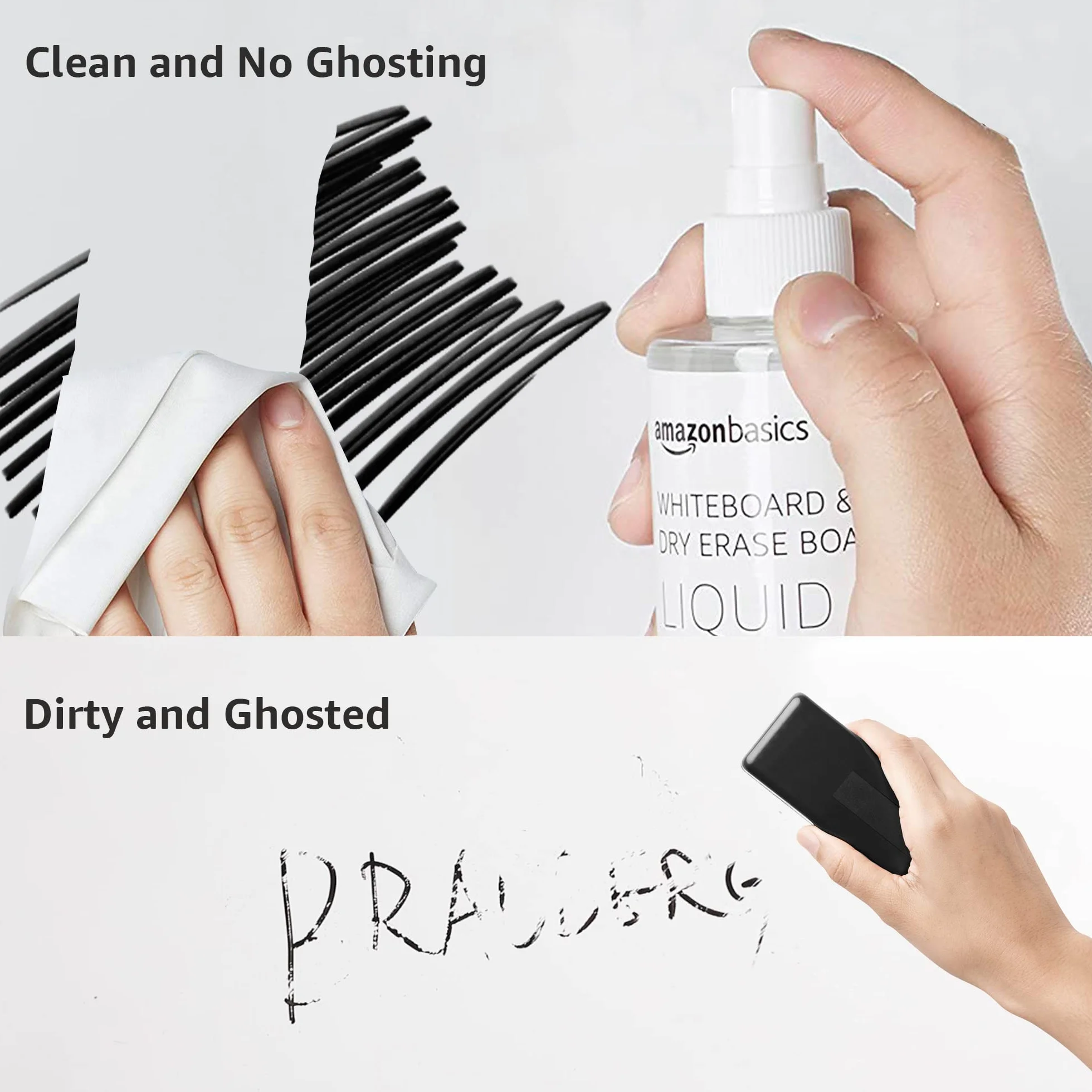 Amazon Basics Limpiador líquido de borrado en seco para pizarras blancas, Sin fragancia, 250 ml