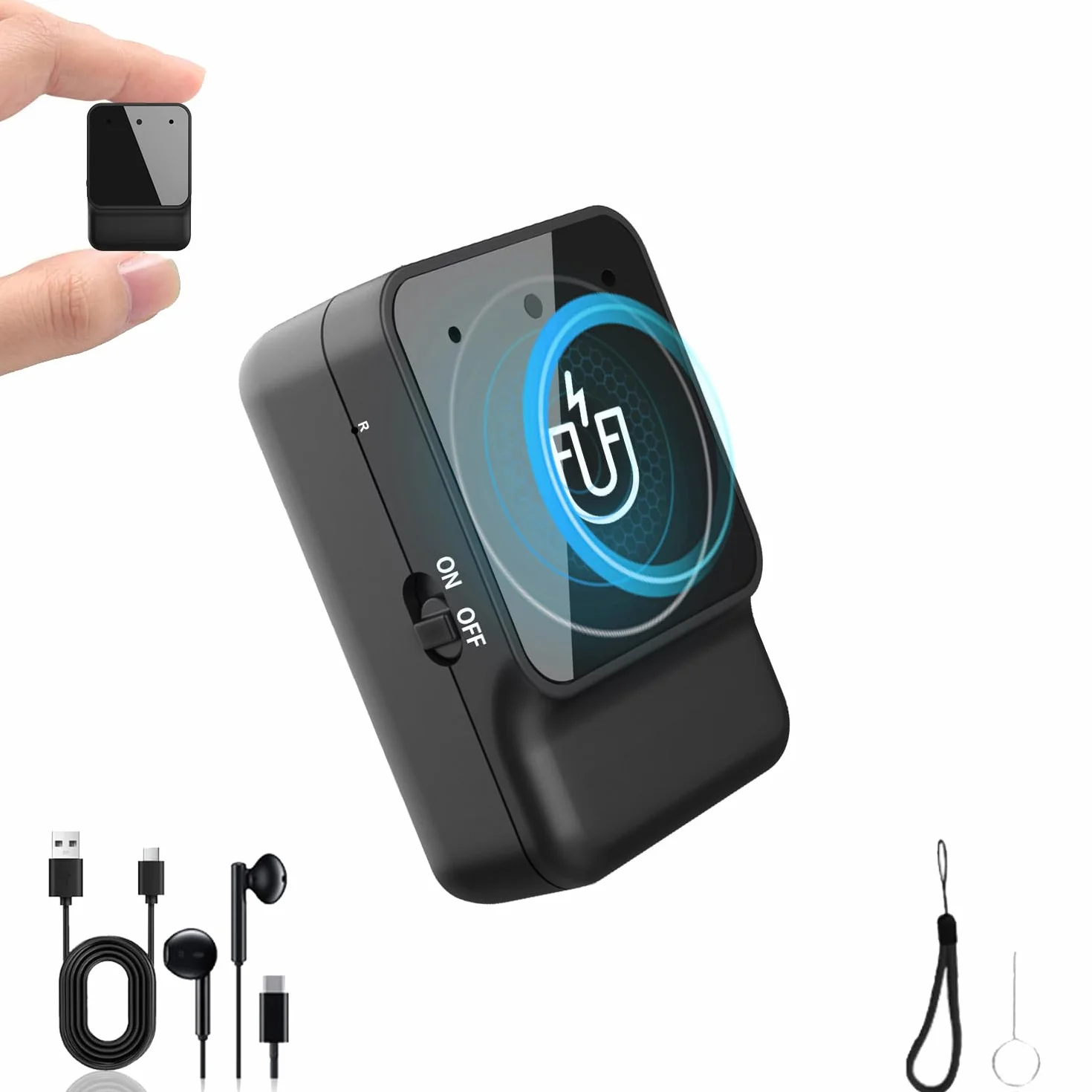 Mini Grabadora de Voz Portátil Magnética con Auriculares Reducción de Ruido