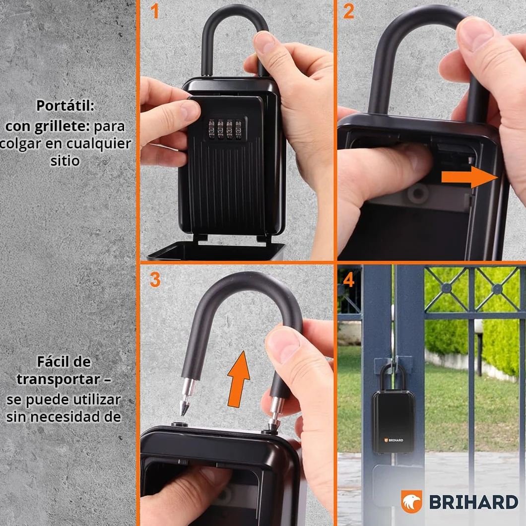 Caja Seguridad Llaves All Season Shackle XL, Portátil con Grillete Extraíble, de Exterior con Cubierta Impermeable, con Cierre de Combinación para Llaves de Casa y Coche, Tarjetas de Acceso
