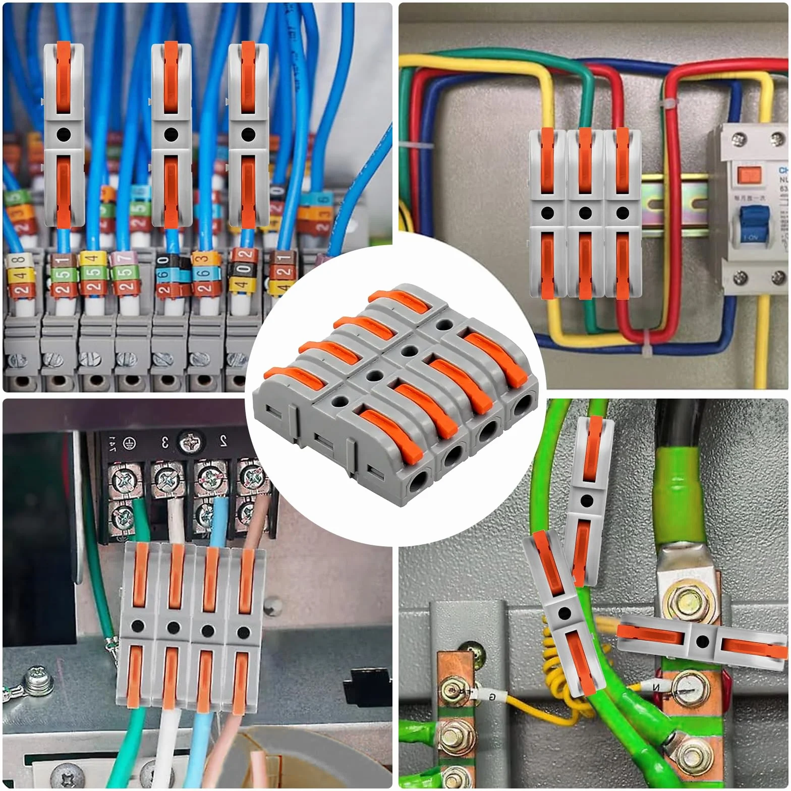 Conectores Electricos Rapidos SPL-1 Clemas Electricas con Palanca 28-12 AWG SPL1-5 Acoplamientos de cable 50 Piezas