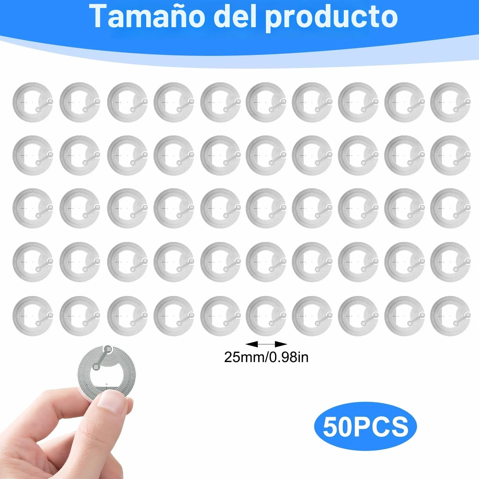 Pegatinas NFC Ntag213 regrabables 144 bytes para iPhone iOS Android