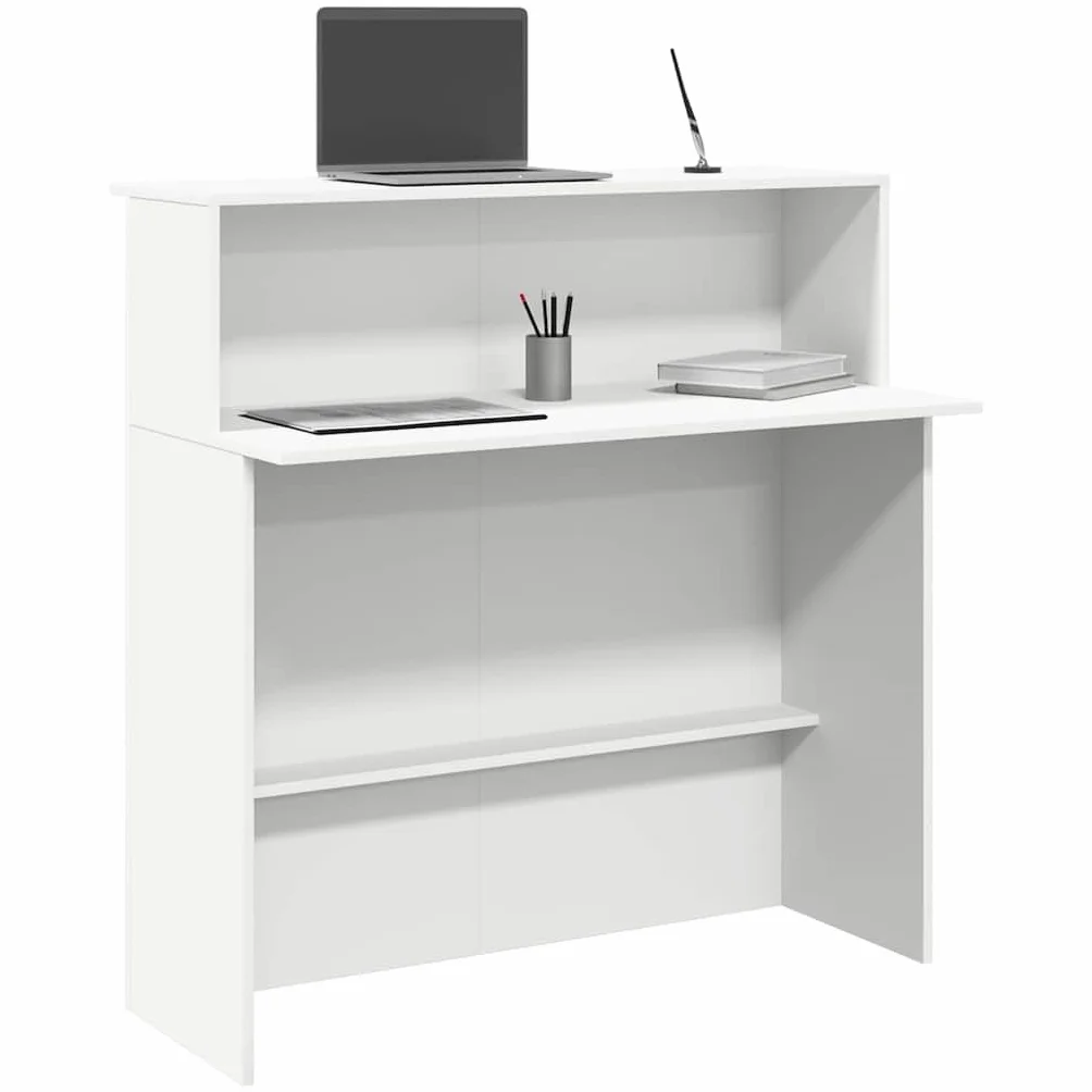 vidaXL Mostrador de recepción Blanco 100x50x103,5 cm Madera de ingeniería