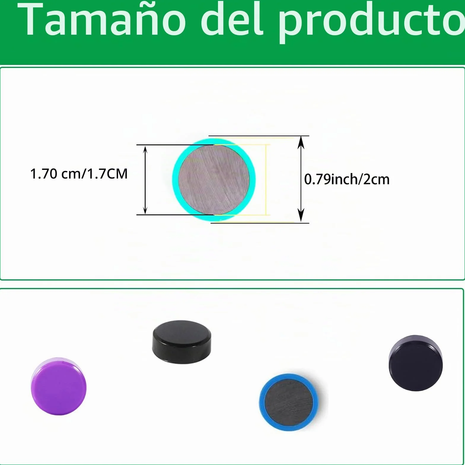 Imanes Nevera y Pizarra Magnética, 20 Piezas 10 Colores, Mini Imanes Redondos
