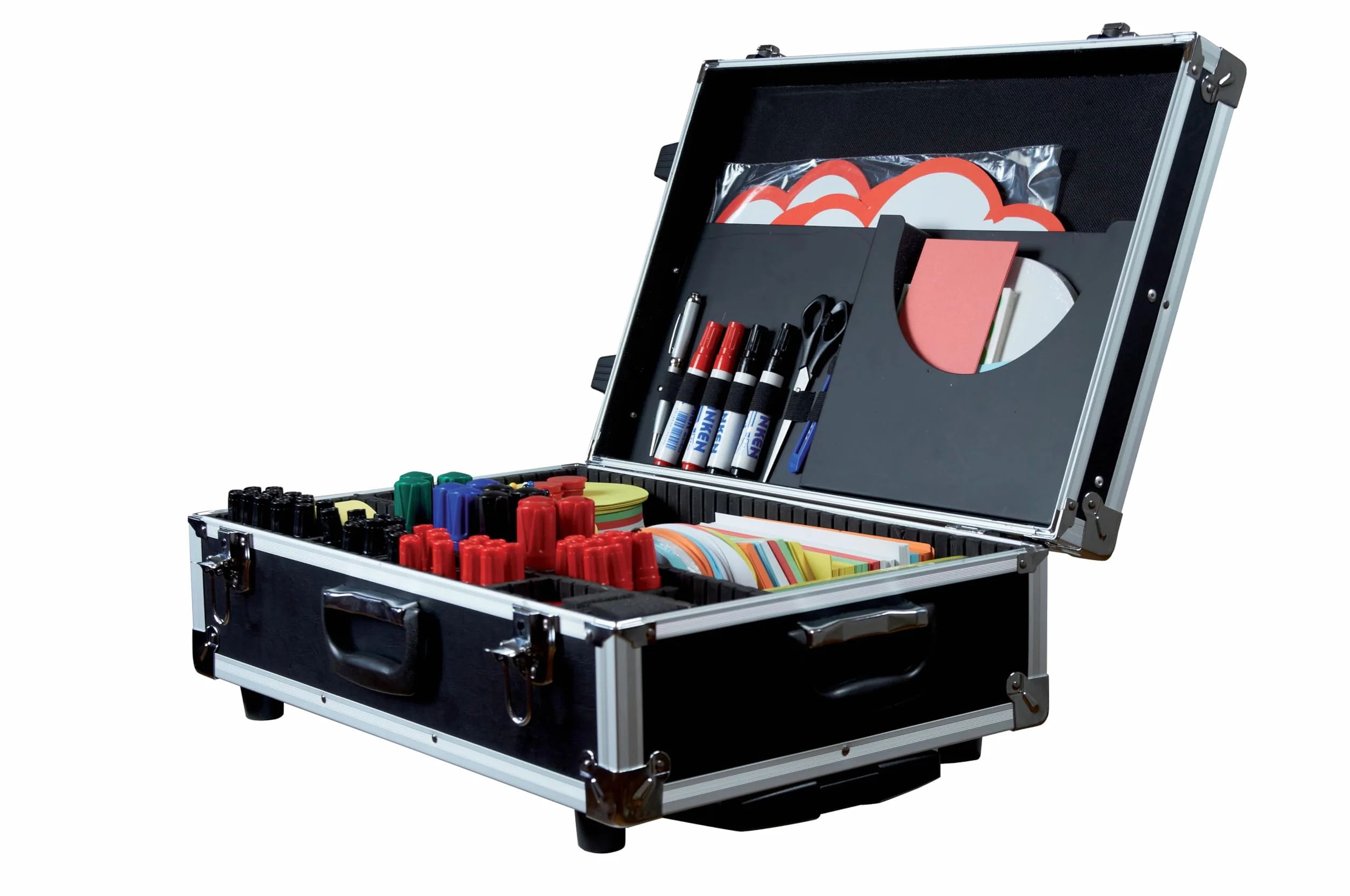 Franken Maletín para presentaciones 36x54x18 cm negro plateado