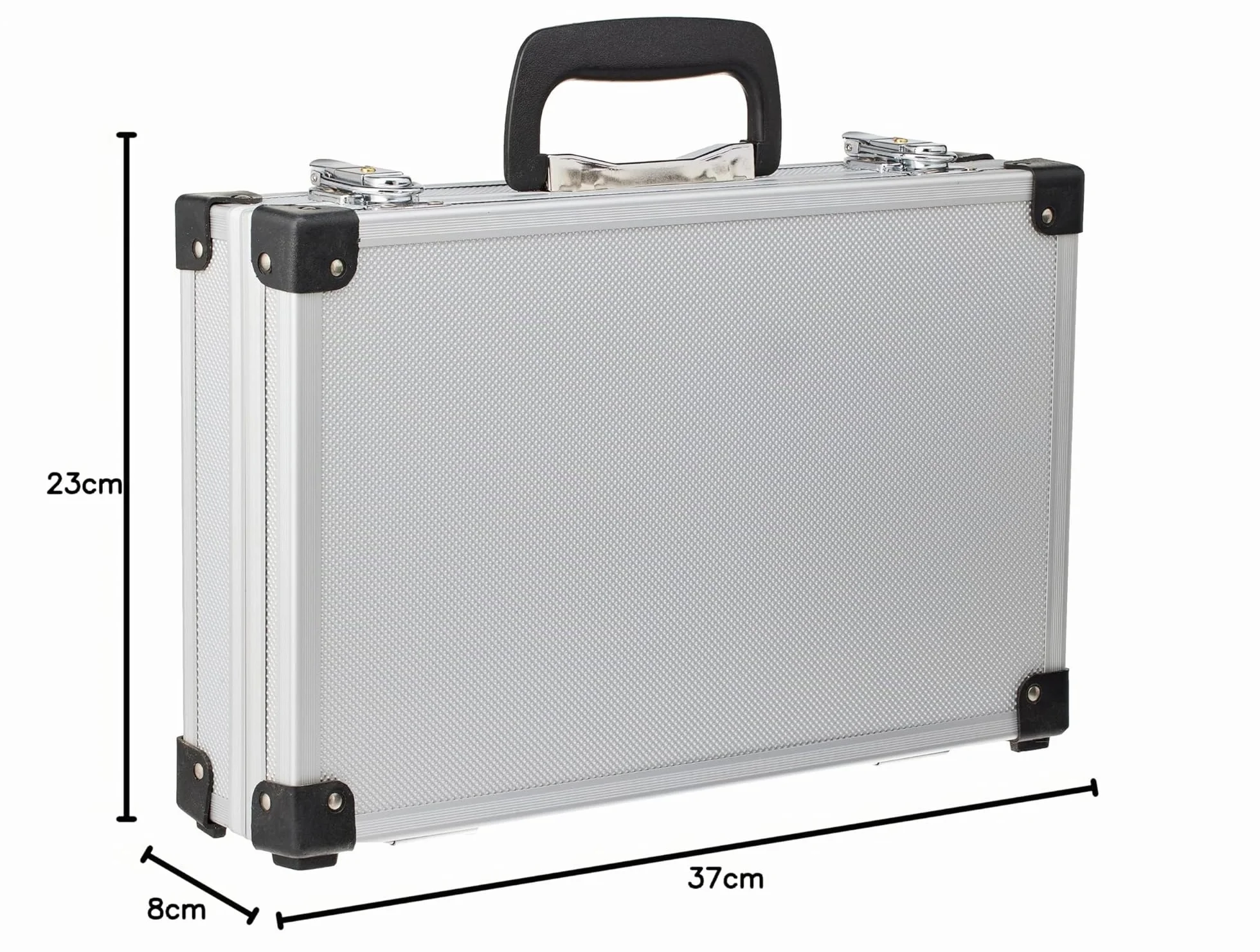 PeakTech 7260 Estuche de transporte de aluminio resistente para instrumentos de medición, acolchado de espuma, L - 370x80x230 mm