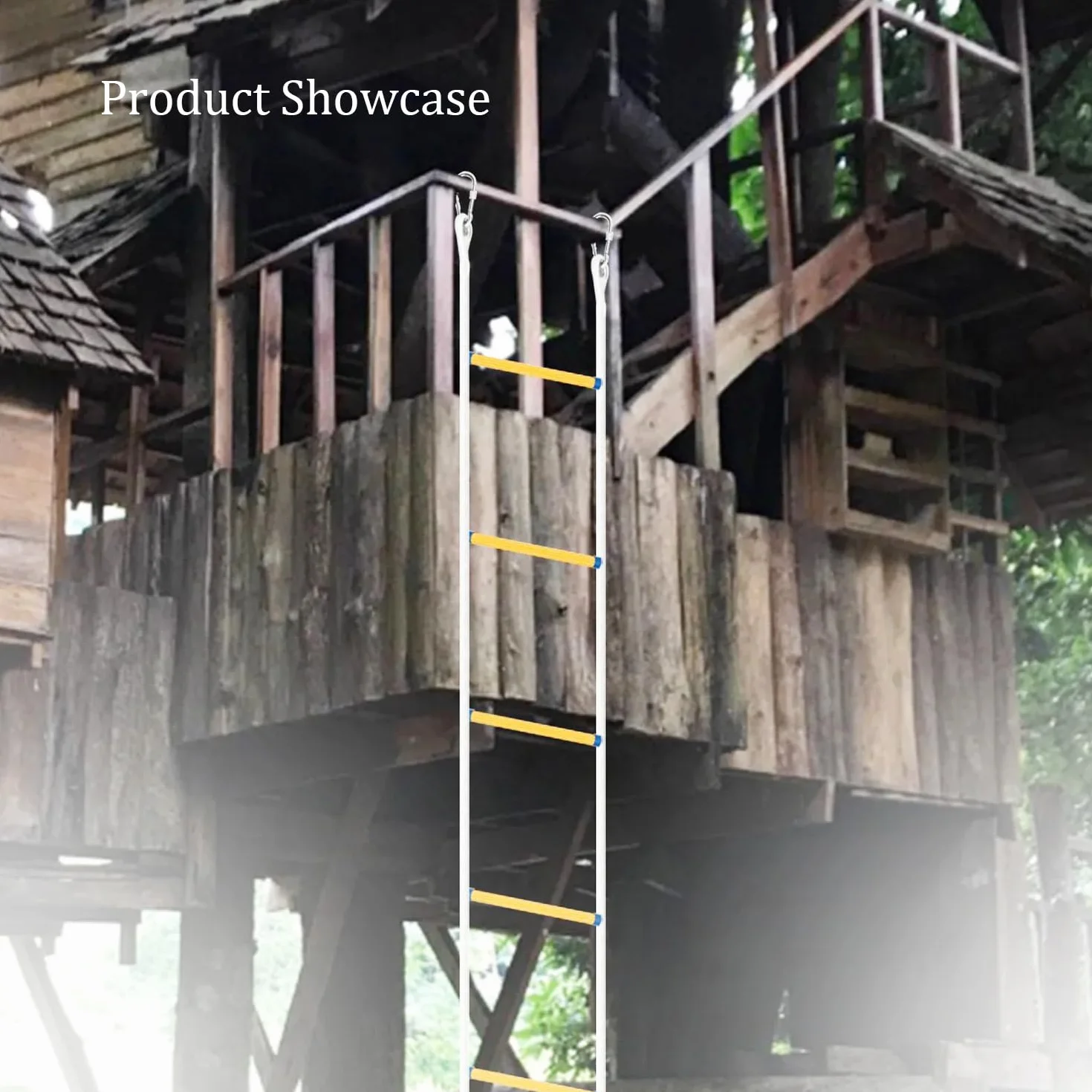 Escalera De Cuerda,15m Escalera Trenzada,Portátil para Emergencias,Adecuada para Casas De 3-6 Plantas,Balcones y Barandillas,con Una Capacidad De Carga De hasta 200 Kg.
