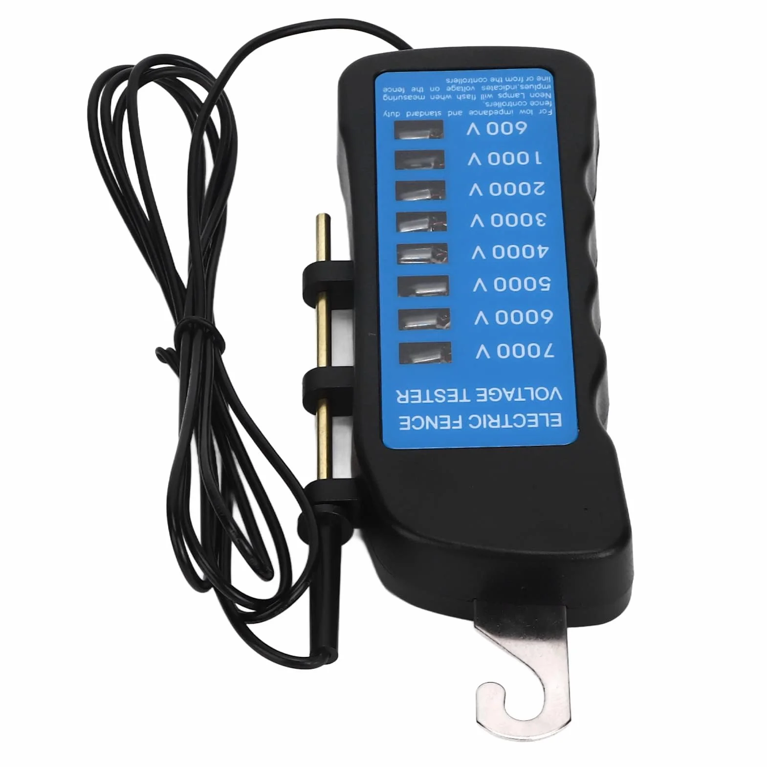 Atyhao Probador de voltaje, Piezas y conectores Bombas y accesorios 7KV, probador de valla eléctrica resistente al frío, impermeable, 8 luces, baja impedancia para uso agrícola;