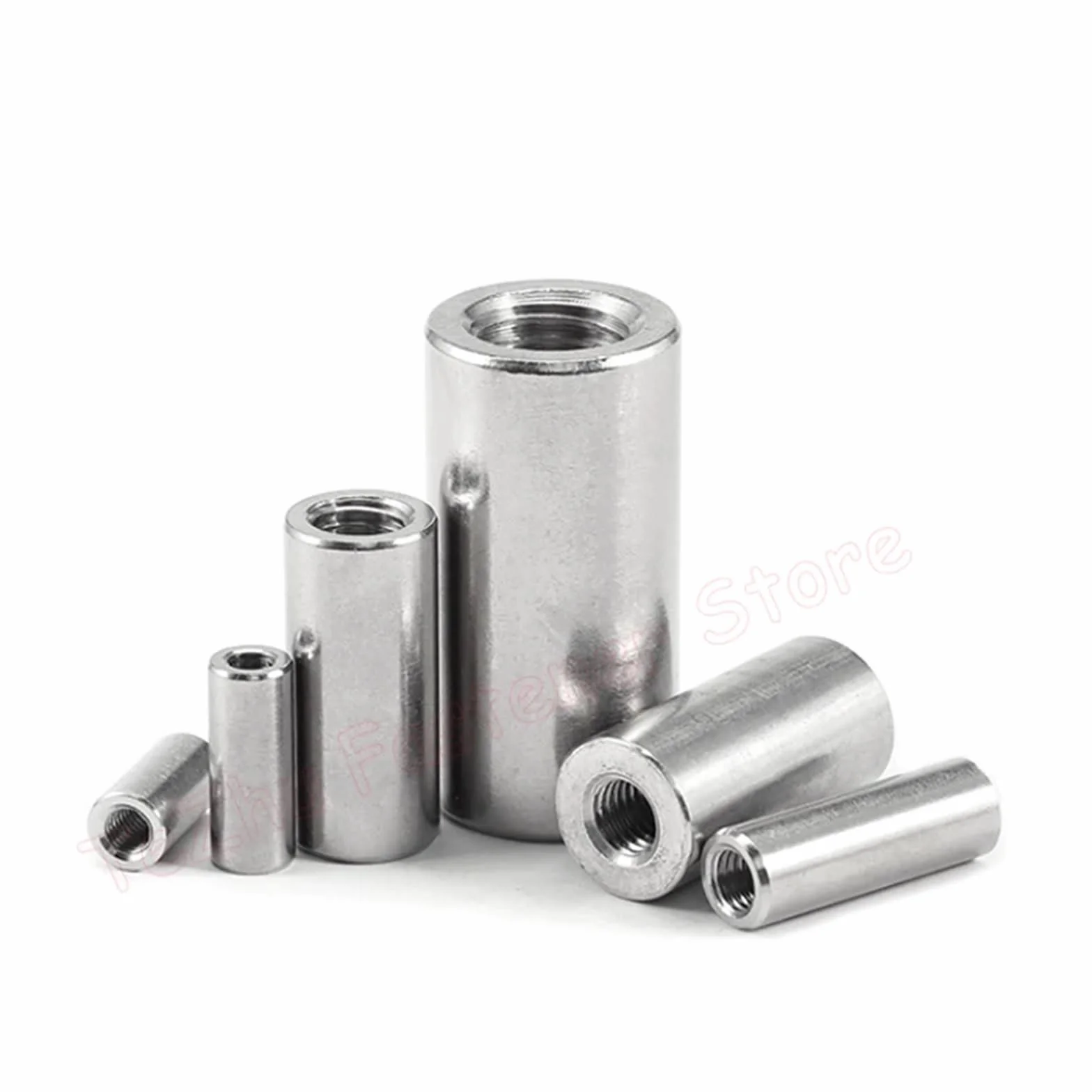 Tuerca de acoplamiento redonda larga, de acero inoxidable 304, M12, M14, M16, M20, varios tamaños, 1 pieza (M12 x 16 x 35 mm)(M16x24x50mm)