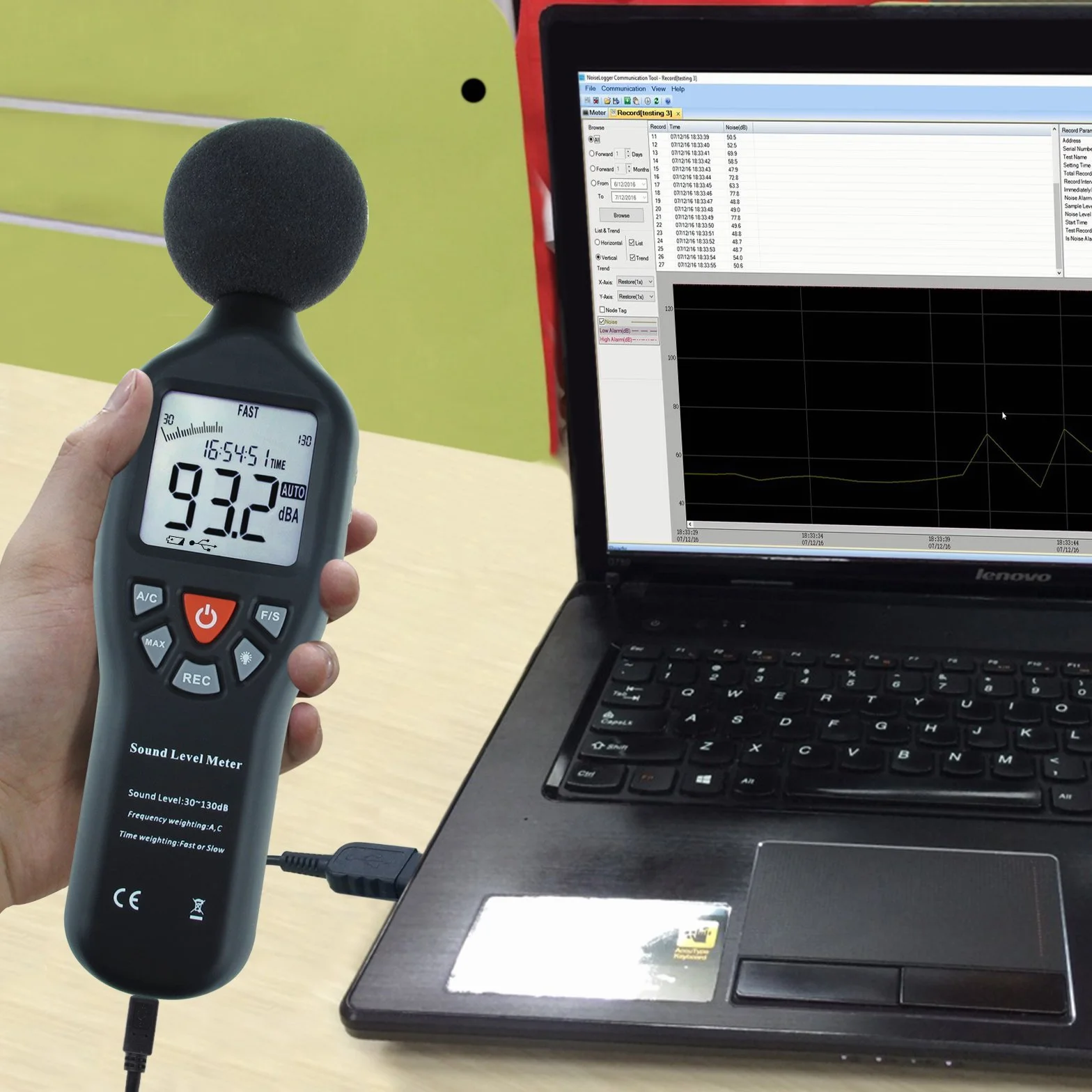 Profesional Medidor de Nivel de Sonido de Alta Precisión 30dB-130dB con Pantalla Retroiluminada