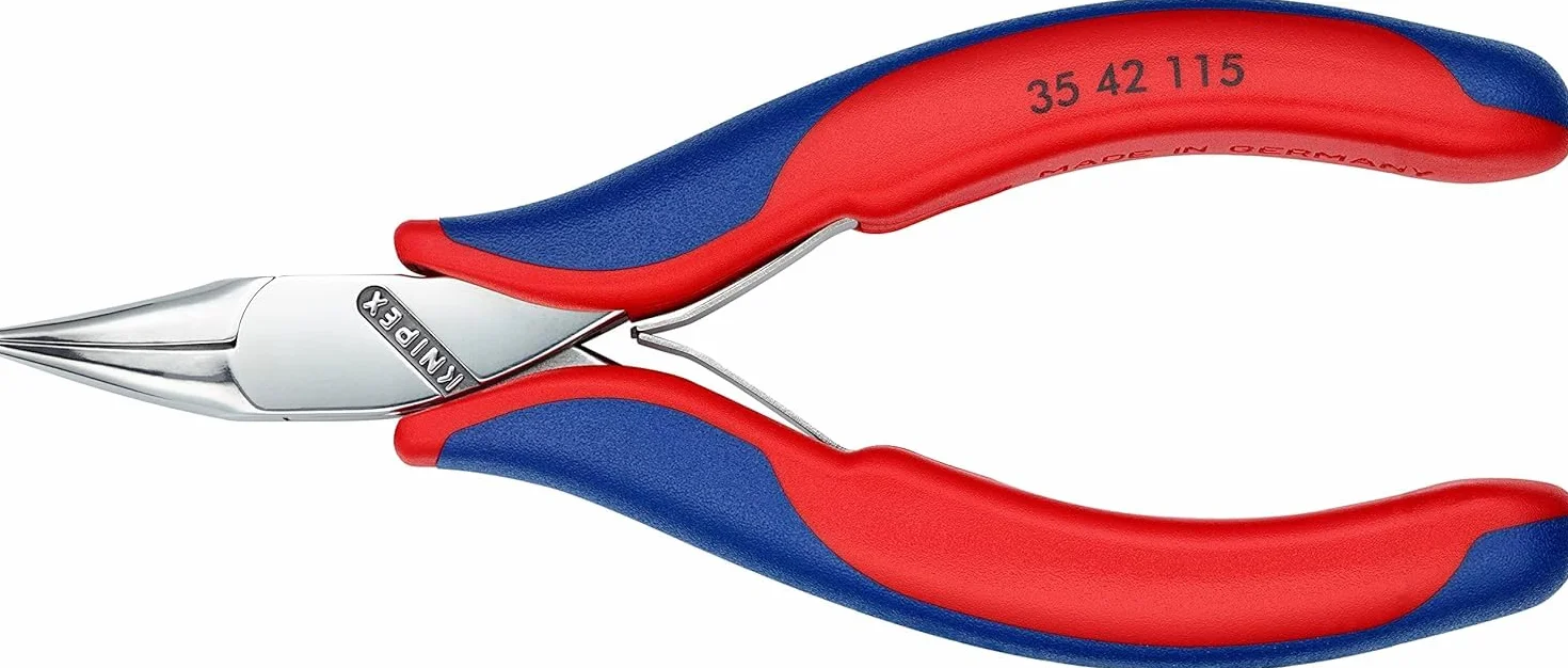 KNIPEX Alicate de montaje para electrónica con articulación machihembrada con mangos multicomponente 115 mm, 35 42 115