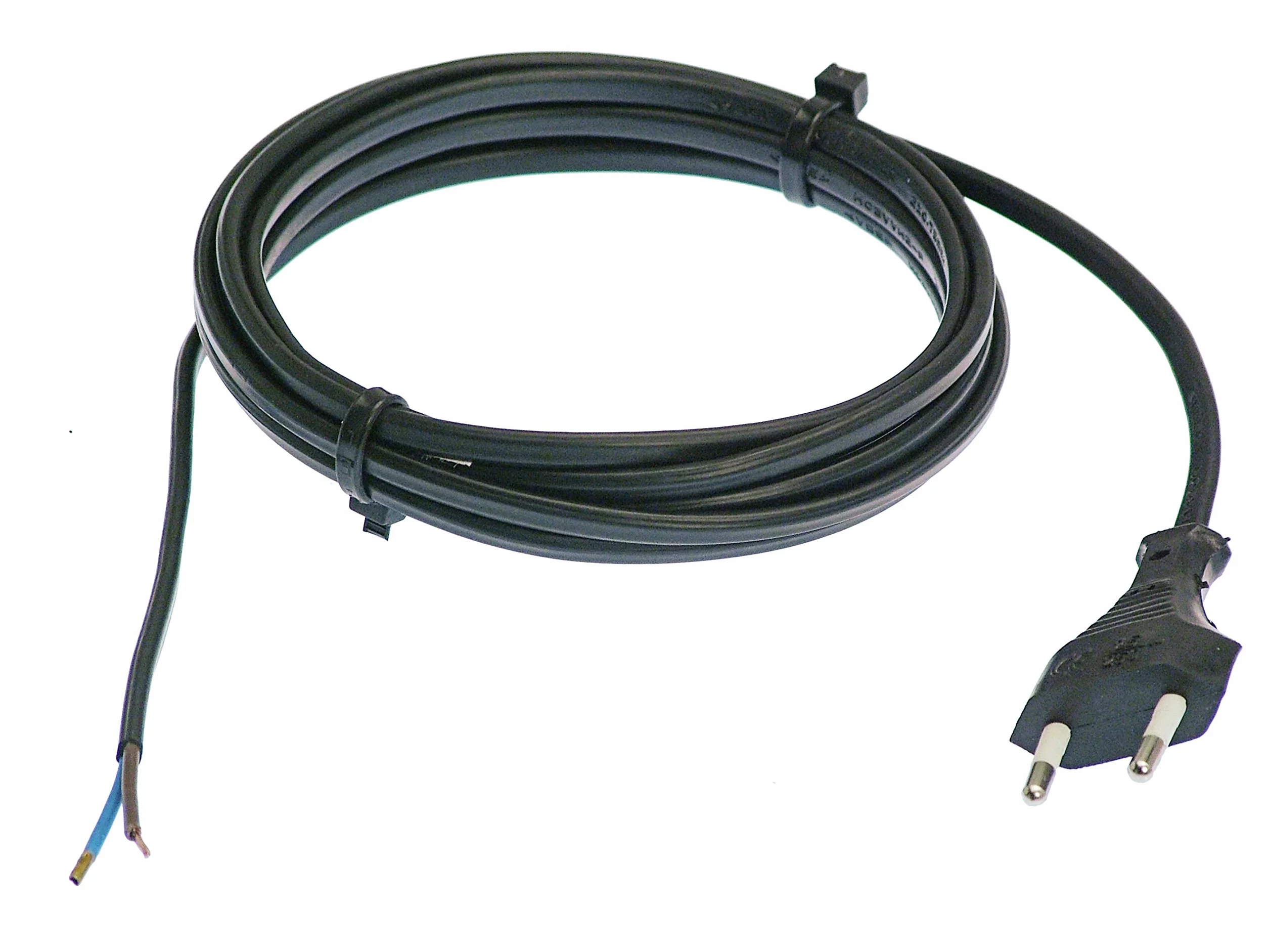 as - Schwabe - Cable de conexión 70642 Cable de conexión Euro, negro, 1,5m H03VVH2-F 2x0,75, 230 V, 1,5 m