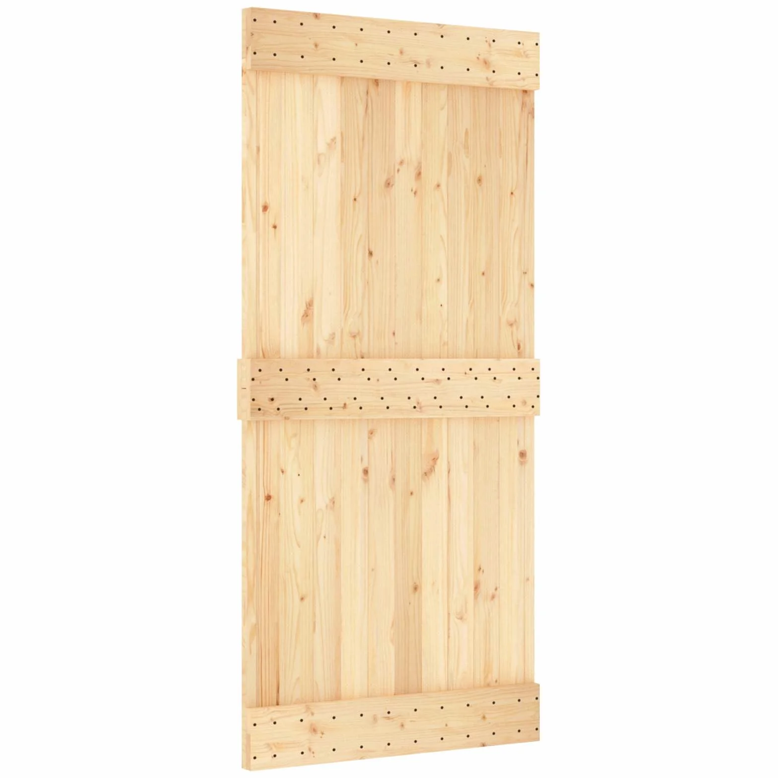vidaXL Puerta Corredera Narvik Natural y Negro 95 x 210 cm (213,5 cm), Sistema de Almacenamiento eficiente, Hardware Moderno, Puerta de Pino, solución compacta, Deslizante Chic