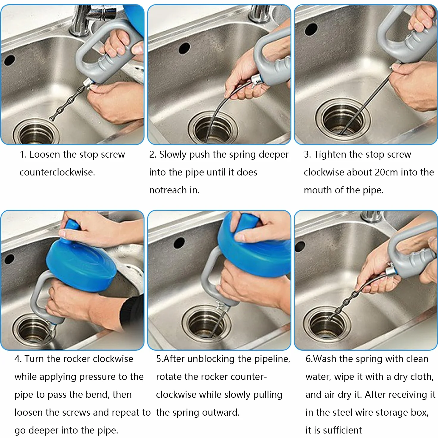 Desatascador Tuberias Profesional 13M, Manual Muelle Alambre Desatascador Tuberias, Desatascador de Desagües, Fontanería Snake Plug Desbloqueador, para WC, Cocina, Baño, Fregadero, con Guantes
