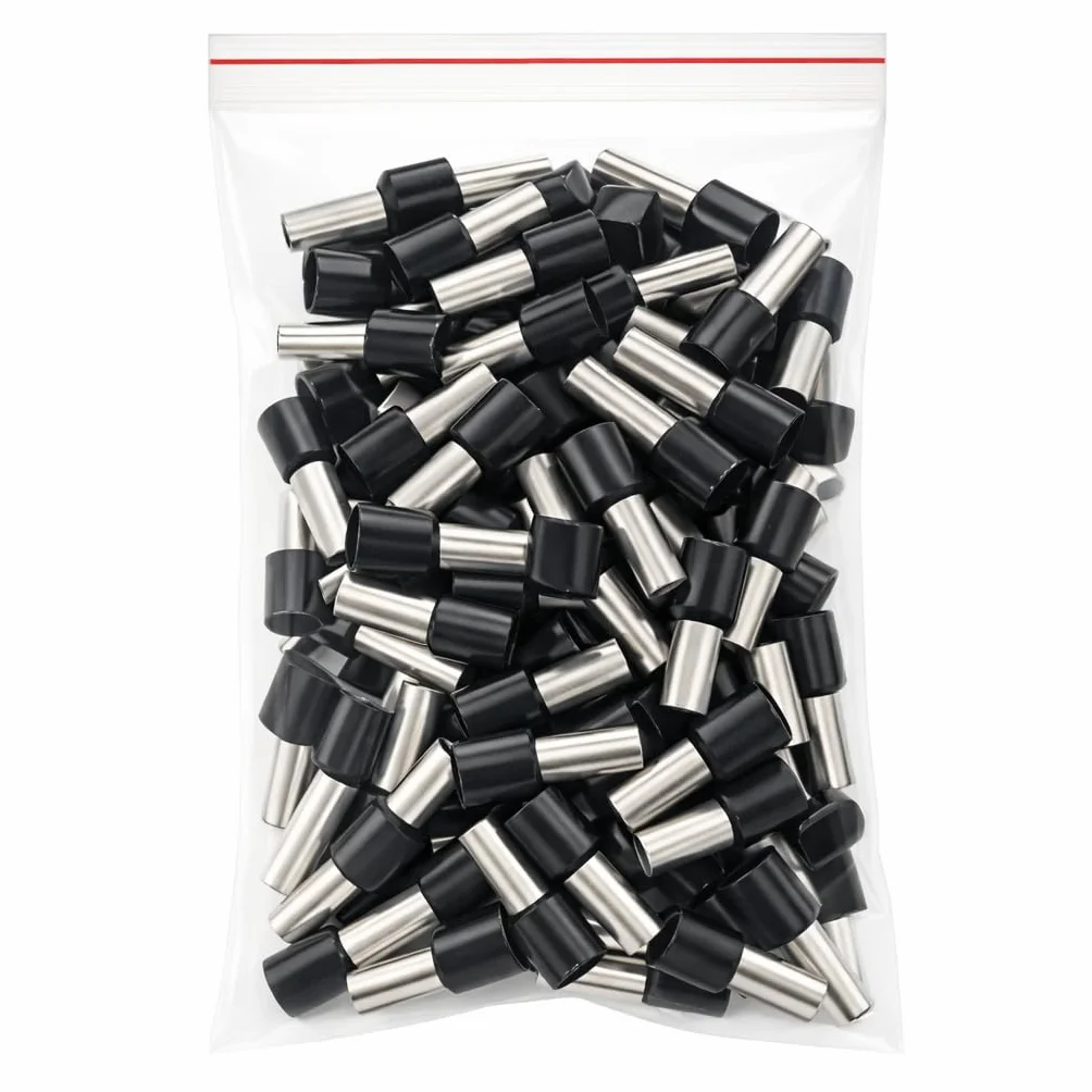 Punteras Huecas Aislantes Negras para Cable Eléctrico 1,5mm² - Conectores Eléctricos de Crimpado