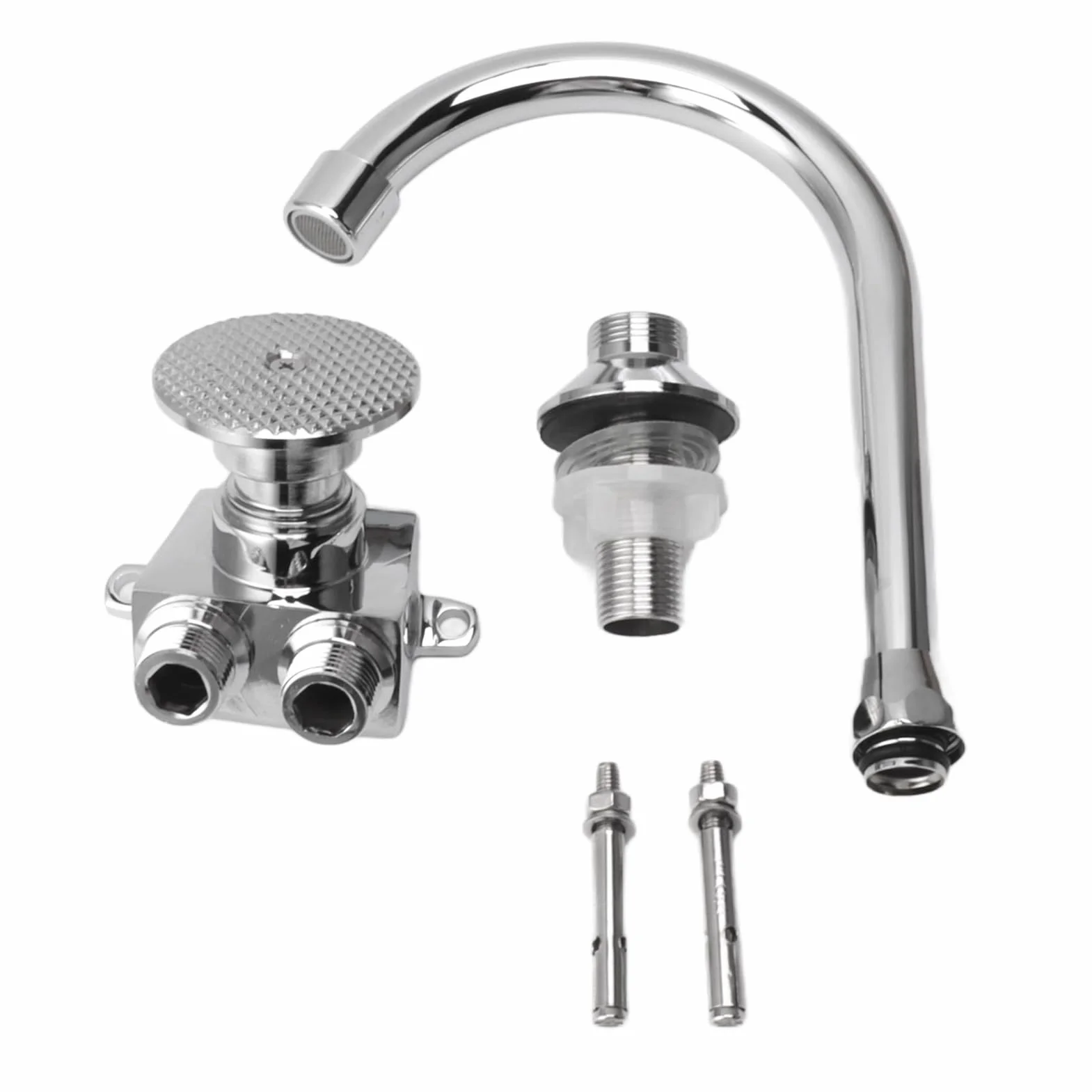 Grifo de Pedal Sin Contacto, Grifo Mezclador de Agua Fría Y Caliente para Montaje en Suelo, para Fregadero de Cocina, Dispositivo de Lavado de Manos de Laboratorio, Lugar Público