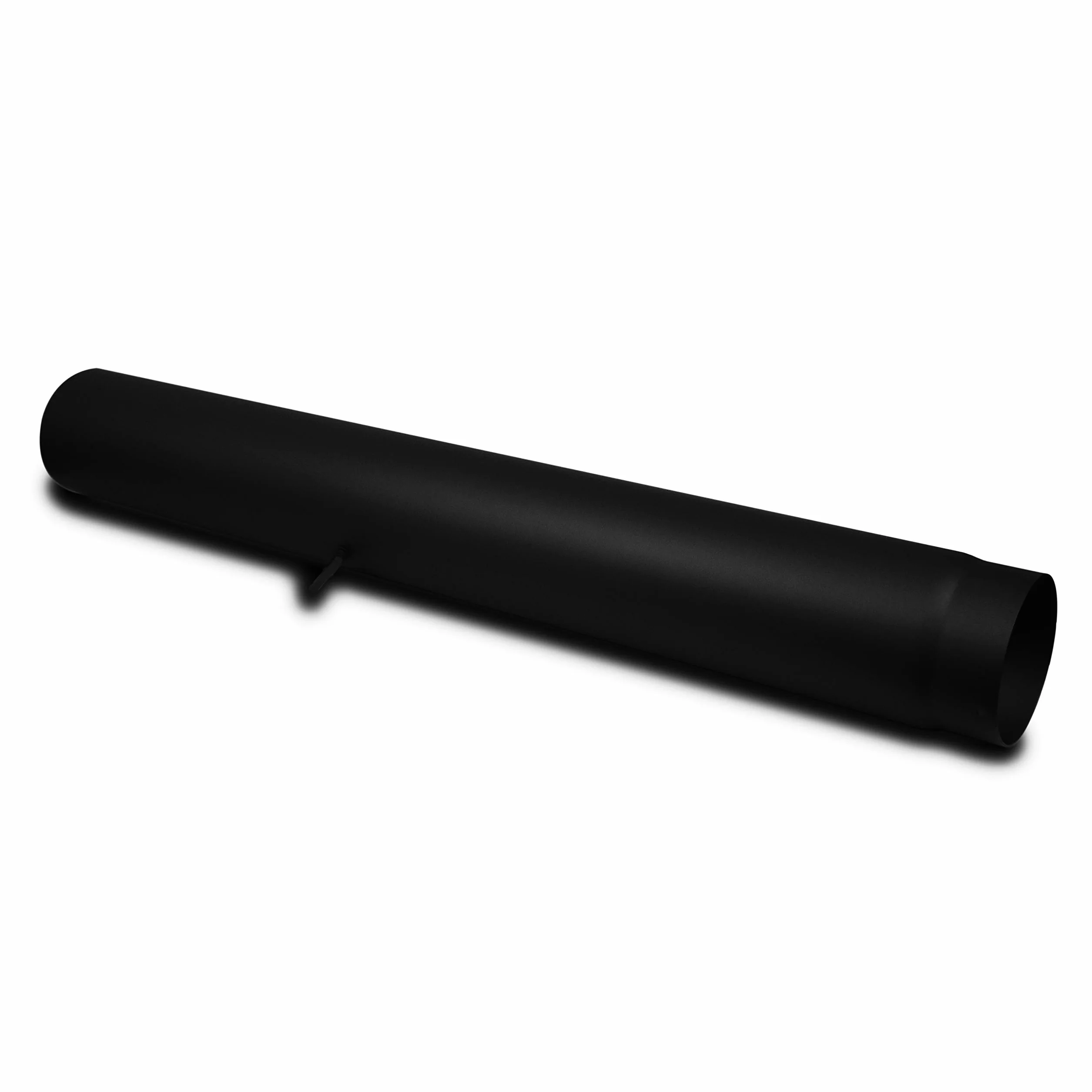 LANZZAS Tubo de humo de 1000 mm con válvula de mariposa, diámetro de 130 mm, color: negro, tubo de extensión de tubo de estufa