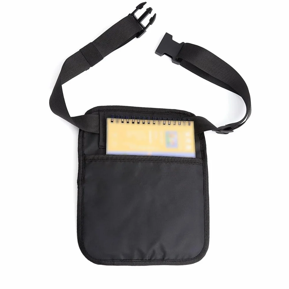 Riñonera de camarero 5 bolsillos, delantal ajustable nailon negro