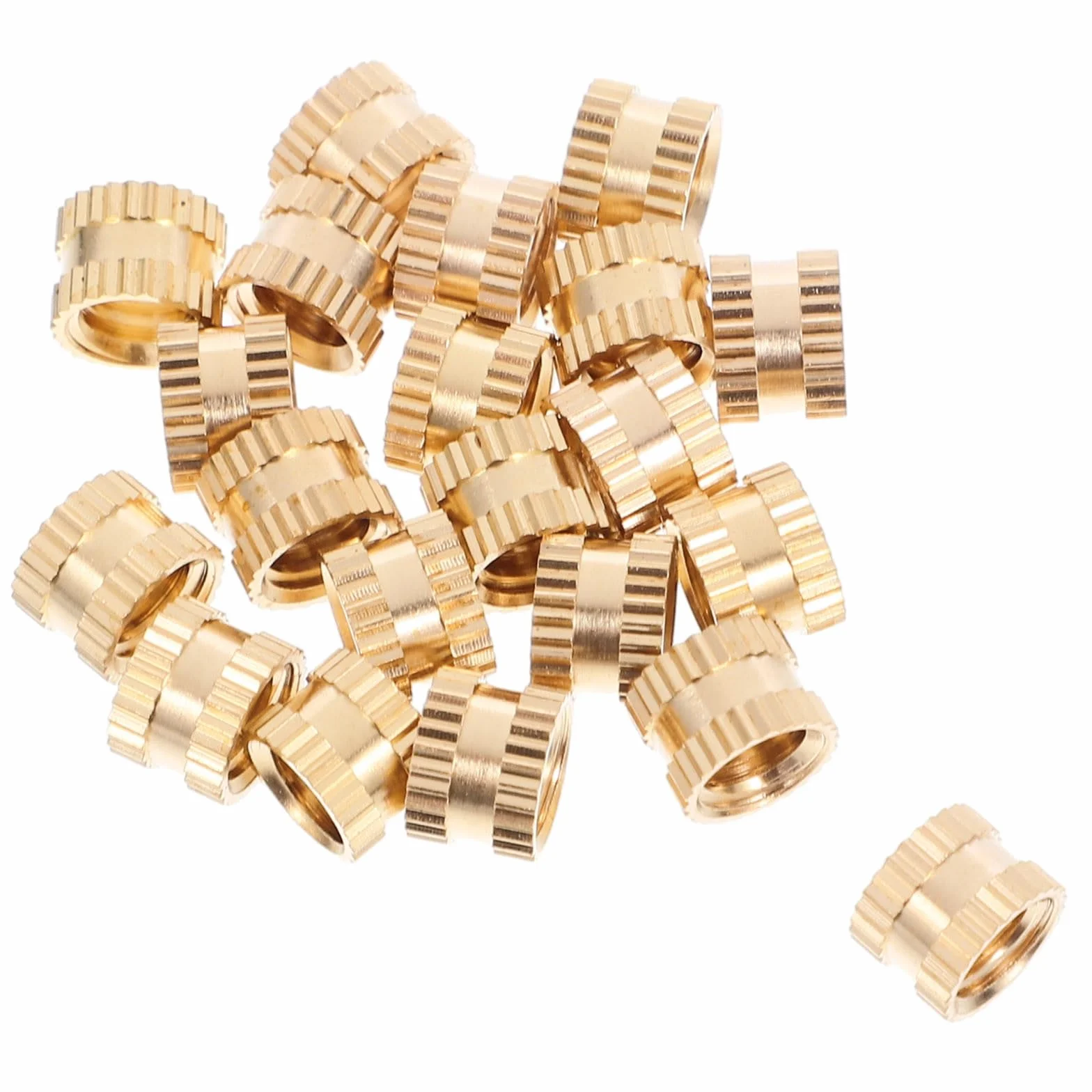 Yardenfun de Insertos Roscados Prácticas y Seguras 20 Piezas de Latón Dorado de 8x6 Mm, Tuercas de Empotrar Rosca Hembra para Uso Industrial