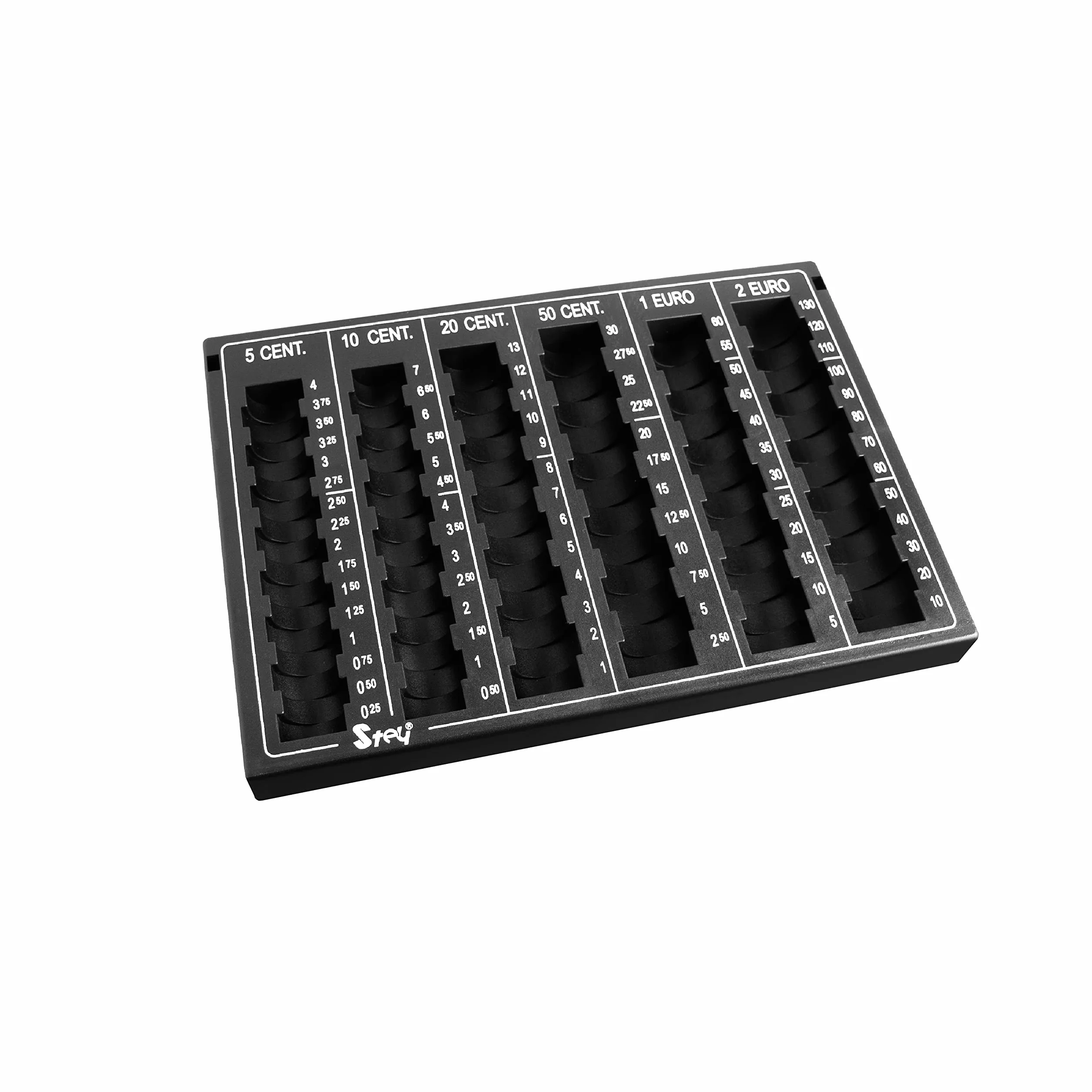 Clasificador de Monedas 26x18x3 cm Negro Plástico Reciclado Fabricado en España