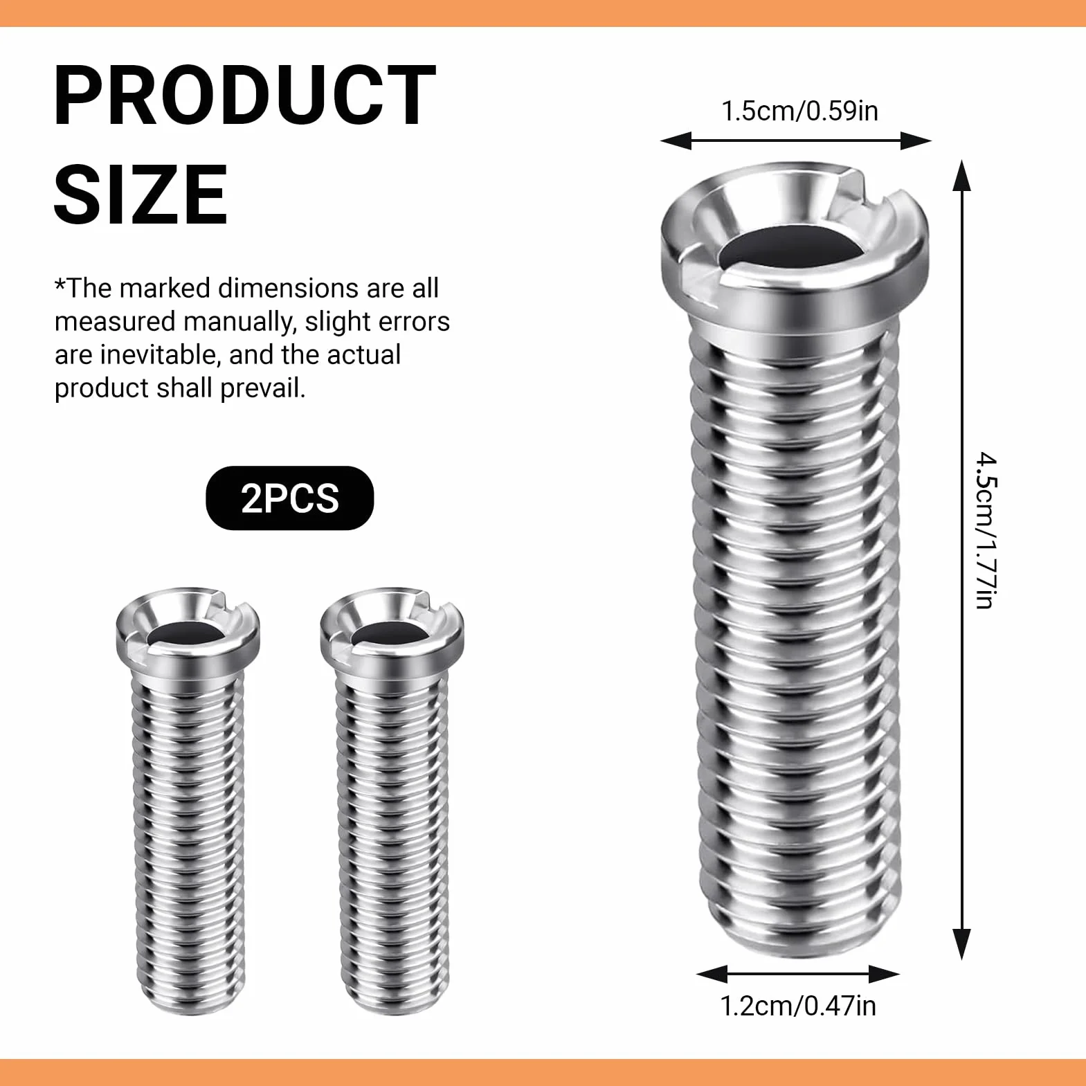 2 Piezas Tornillo Hueco para Fregadero, M12×45mm Accesorios para Fregaderos, Válvula de Cesta Coladora de Acero Inoxidable, Accesorios de Desagüe, para Fregadero (Plateado)