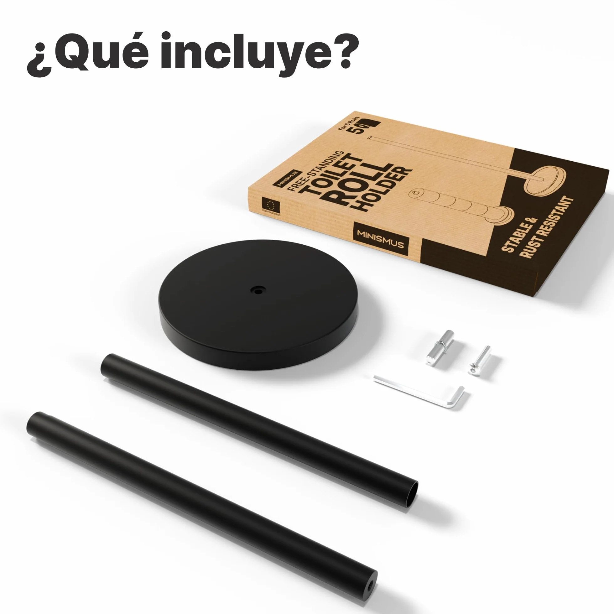 Portarrollos Papel Higiénico Acero Inoxidable 5 Rollos Repuesto con Base Ponderada