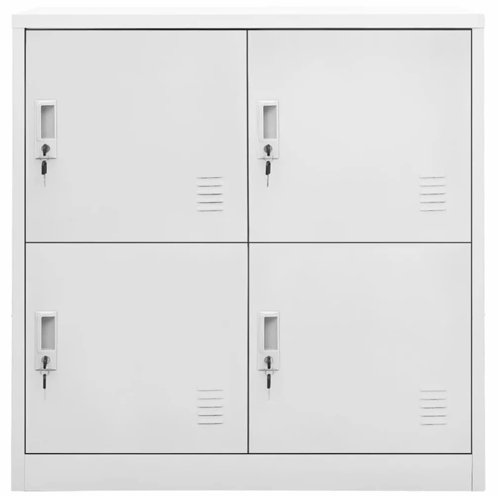 Taquilla gris claro 90 x 45 x 92,5 cm, acero resistente con 4 compartimentos y cerraduras, ideal para oficina, escuela, almacenamiento seguro