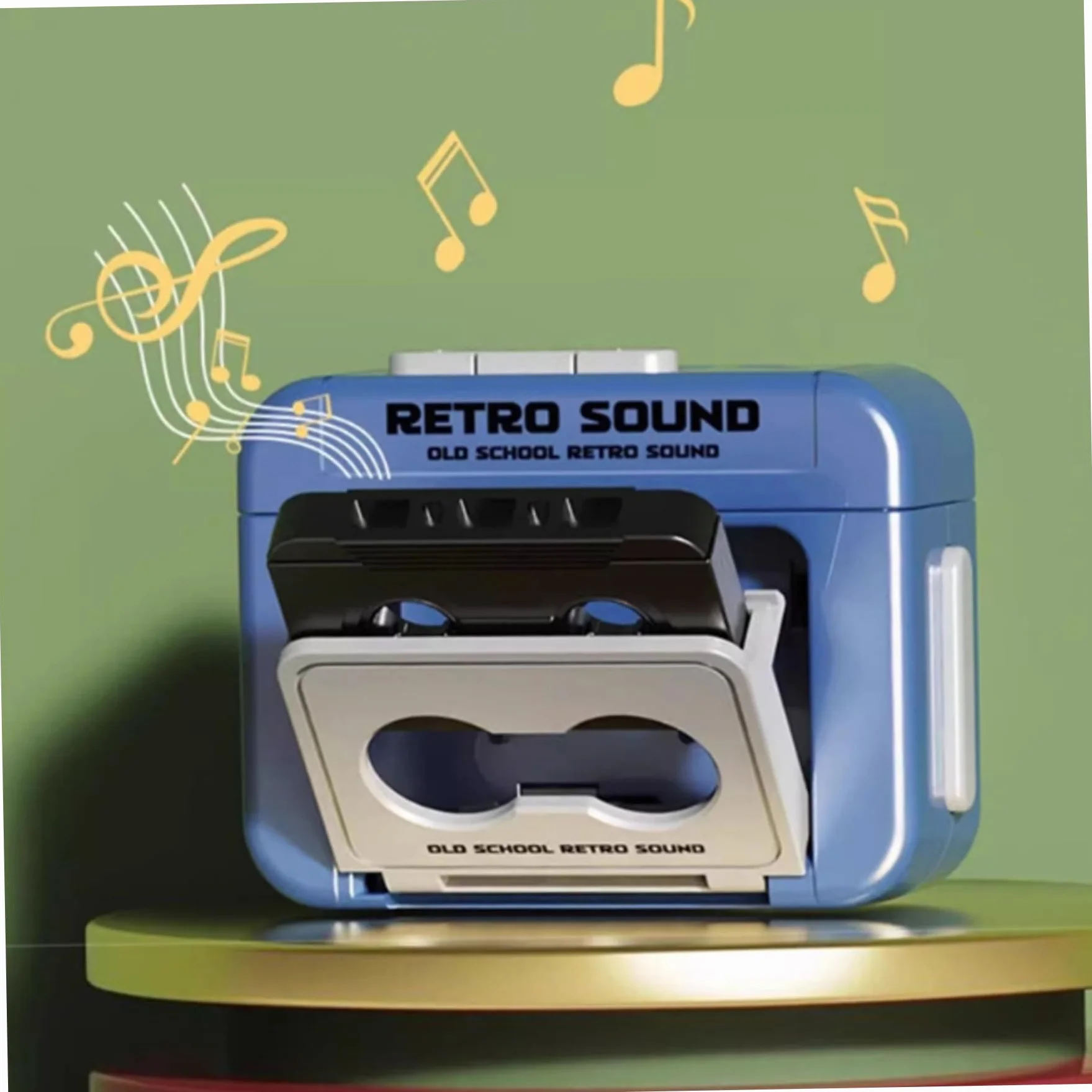 Mini Llavero Grabadora de Cinta Reproductor Retro Plástico Grabable Música Microcassette Mochilas Bolsos