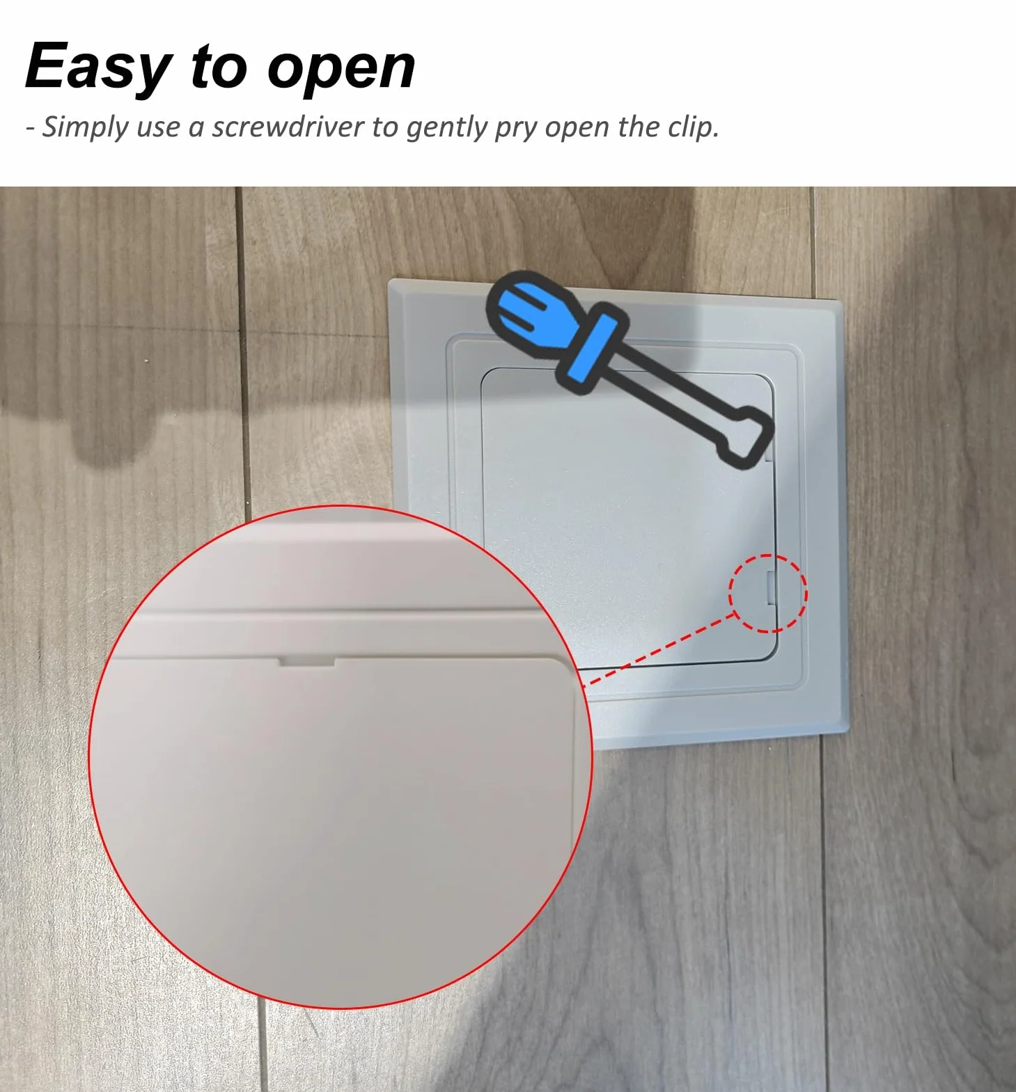 Trampilla Pladur Panel de Acceso Autoadhesivo para Techo y Pared, Puerta de Servicio de Plomería de Plástico Pequeña, Puerta de Acceso Al Ático Impermeable(White,380x380mm(15x15))