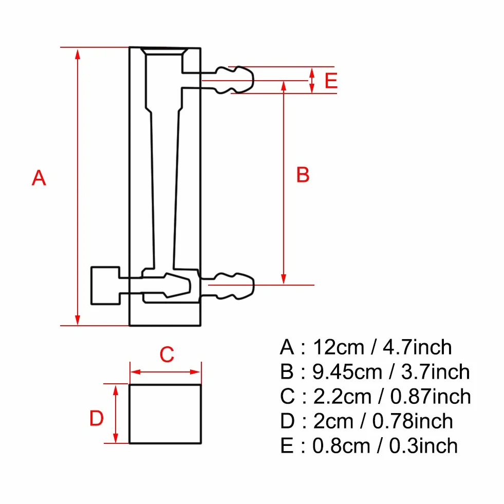 Caudalímetro de gas caudalímetro de 2-20LPM con válvula de control ajustable para oxígeno aire gas