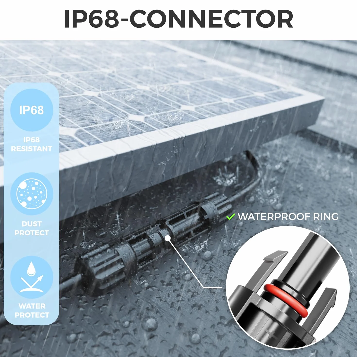 deleyCON Cable Solar PV4 7,5m 6mm² Extensión Juego para Sistemas Fotovoltaicos IP68 1kV CA 1,5kV CC Resistente Intemperie UV