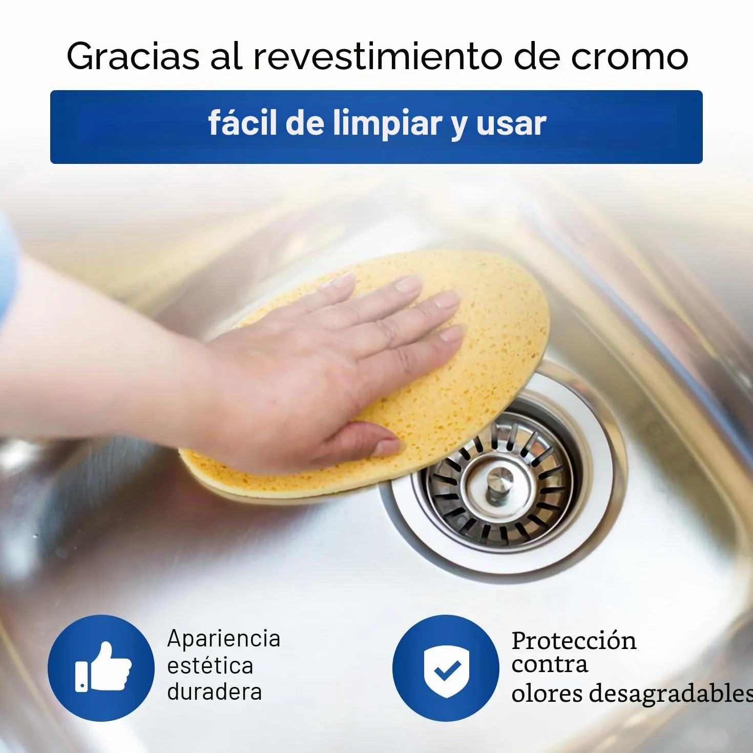 VIOKS Válvula de cesta de 70 mm con juego de desagüe de 1 pulgada para fregadero con rebosadero - Válvula de cesta para fregadero de cocina, juego de desagüe para fregadero de cocina