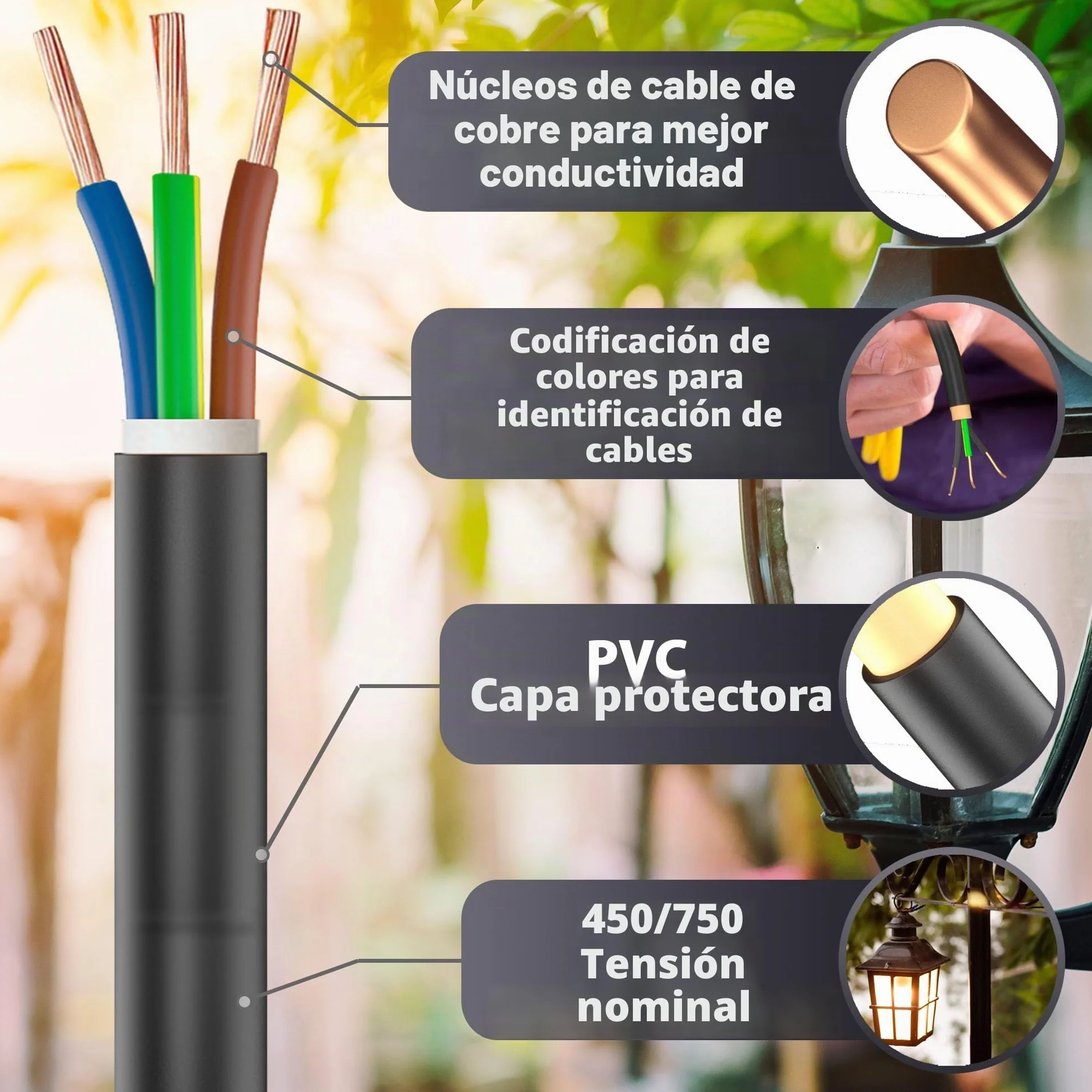 MAS Premium Cable de goma H07RN-F 3G, 4 mm², negro, 3 hilos, cable de goma para obras pesadas, de 5 a 100 m