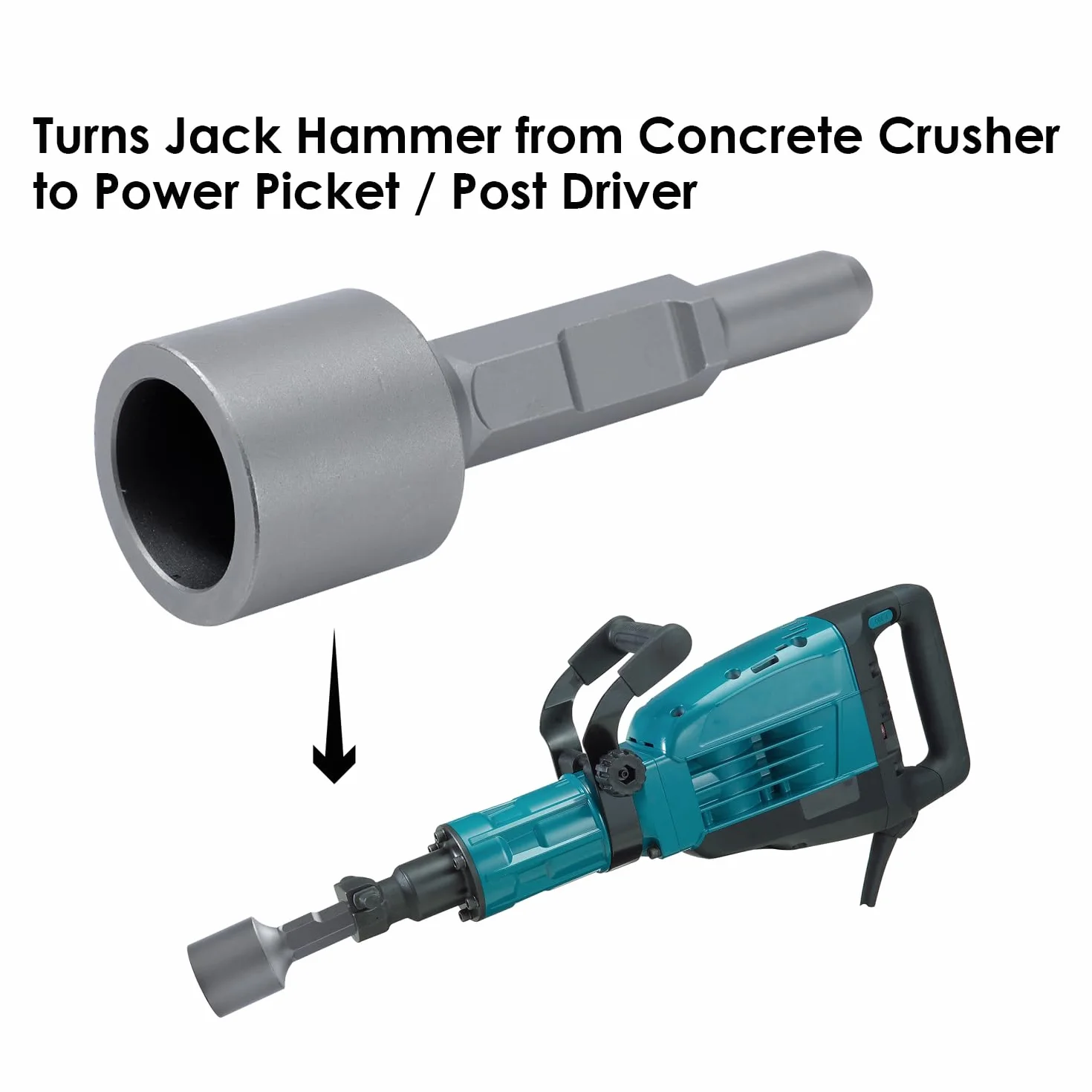 TOPWAY 65A Jack Martillo Star Picket Post Driver Cincel Poco 50x70x220 mm, para Demolición Jackhammer Interruptor 121144