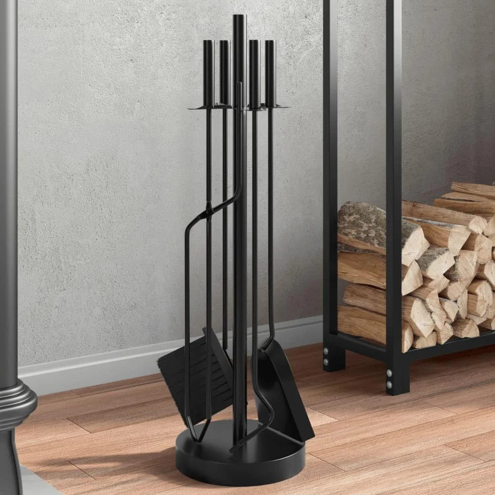 Genérico Juego de Herramientas para Chimenea de 5 Piezas, 18 x 66 cm, Acero,Casa y jardín,Accesorios para hornos de leña y chimeneas,Herramientas para chimeneas-156376