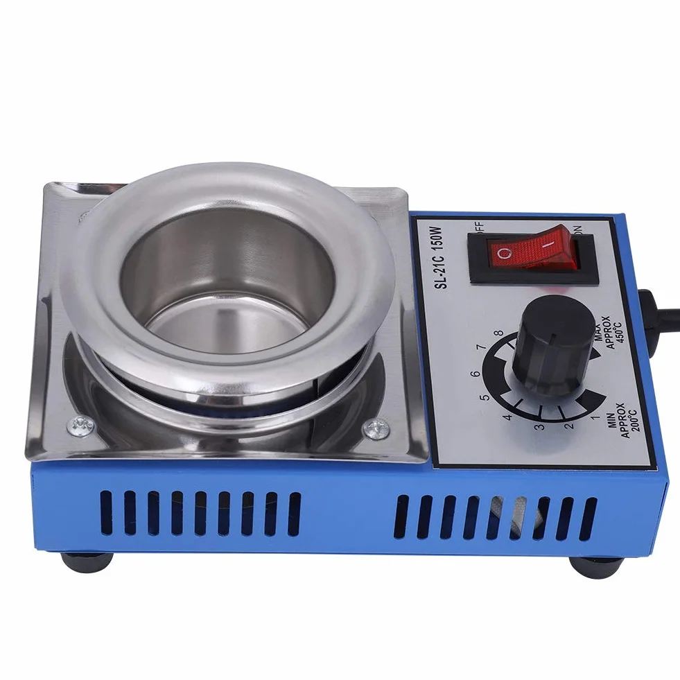 Control de temperatura de la olla de soldadura, 220V 150W Baño de desoldadura de soldadura de olla de soldadura 50mm -21C 450 grados máx.